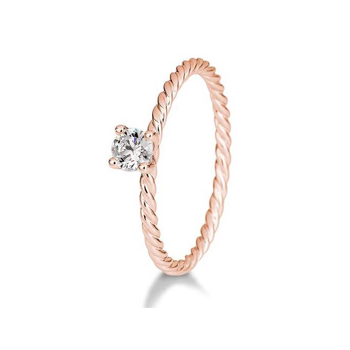 Saint Maurice Verlobungsring Kordel Roségold 585/000 mit Brillant