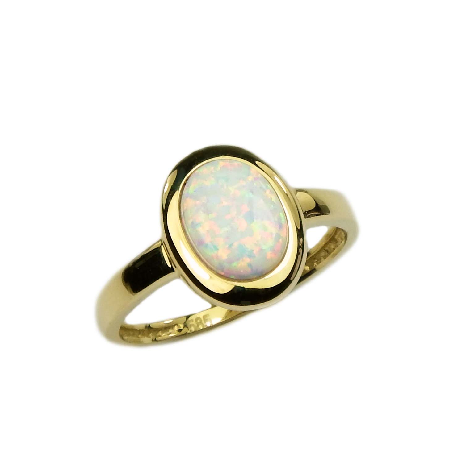 Damenring mit weißem Opal Gelbgold 585/000