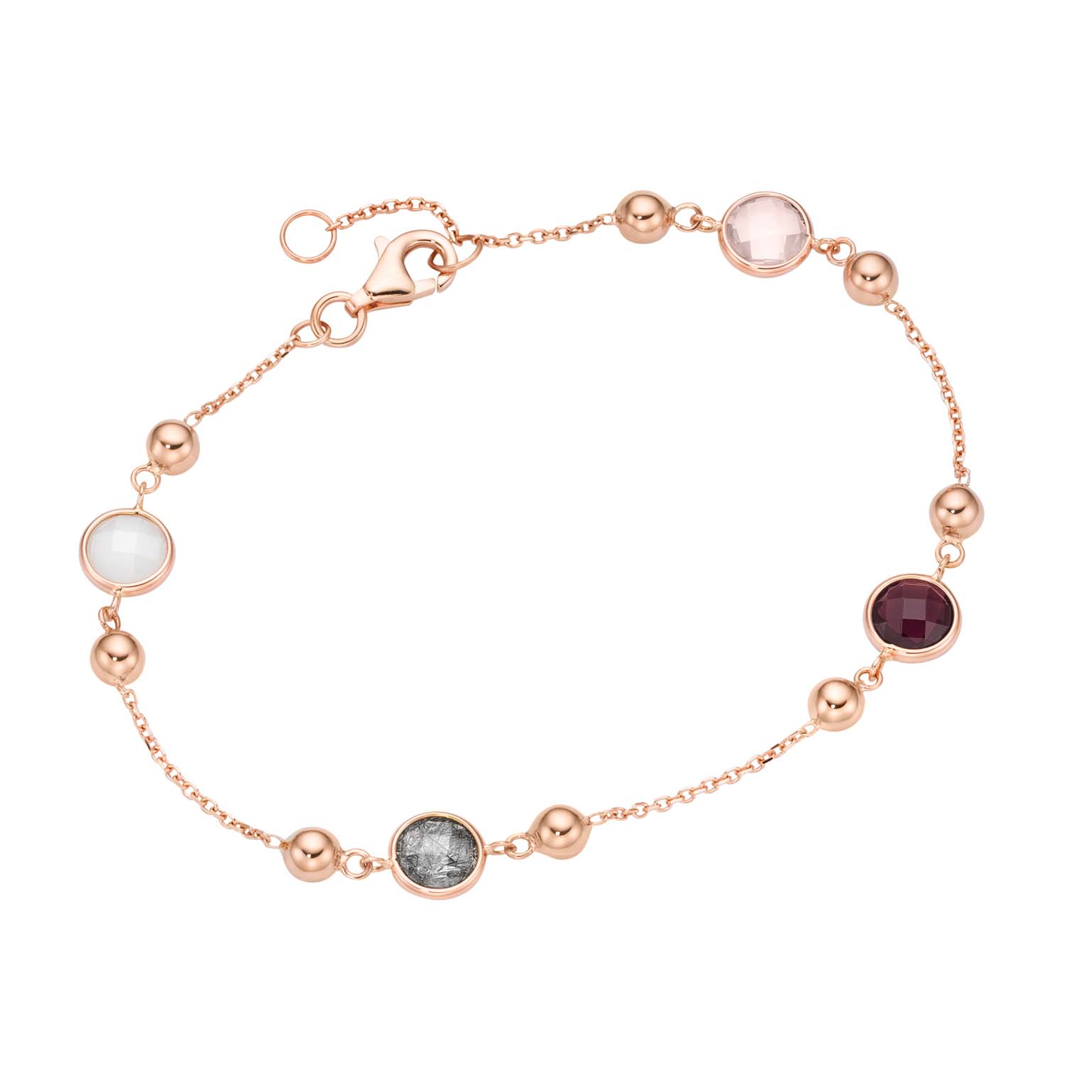 Armband Roségold 585/000 mit Farbsteinen