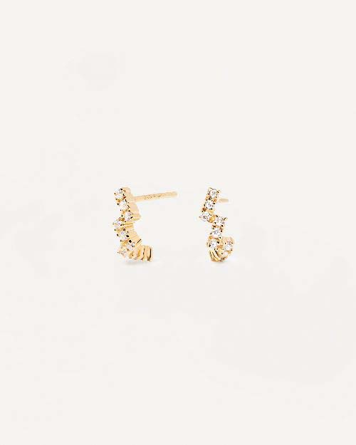 PDPAOLA Ohrstecker The Zipper Sterlingsilber vergoldet