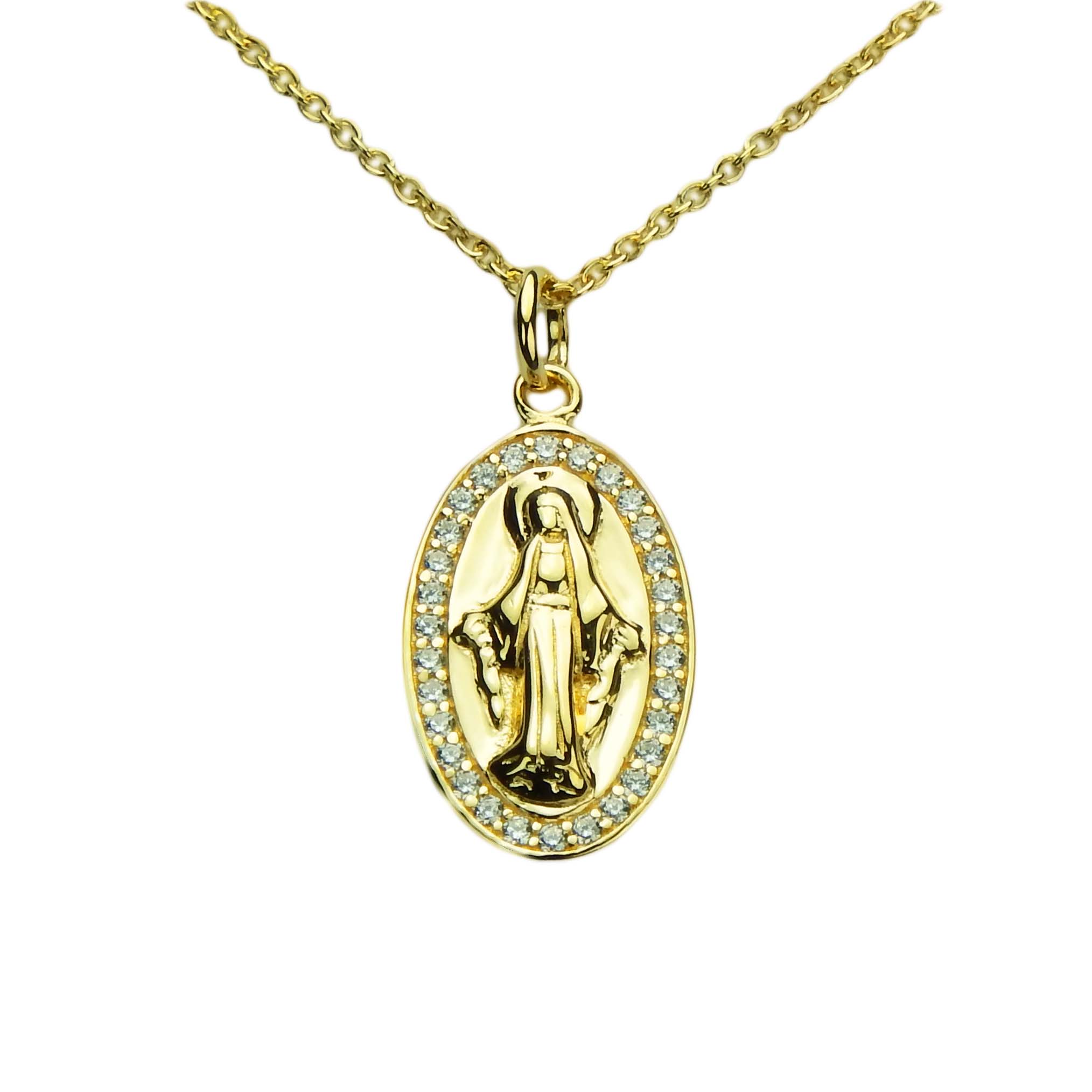 Ratius Kette mit Madonna Silber goldplattiert