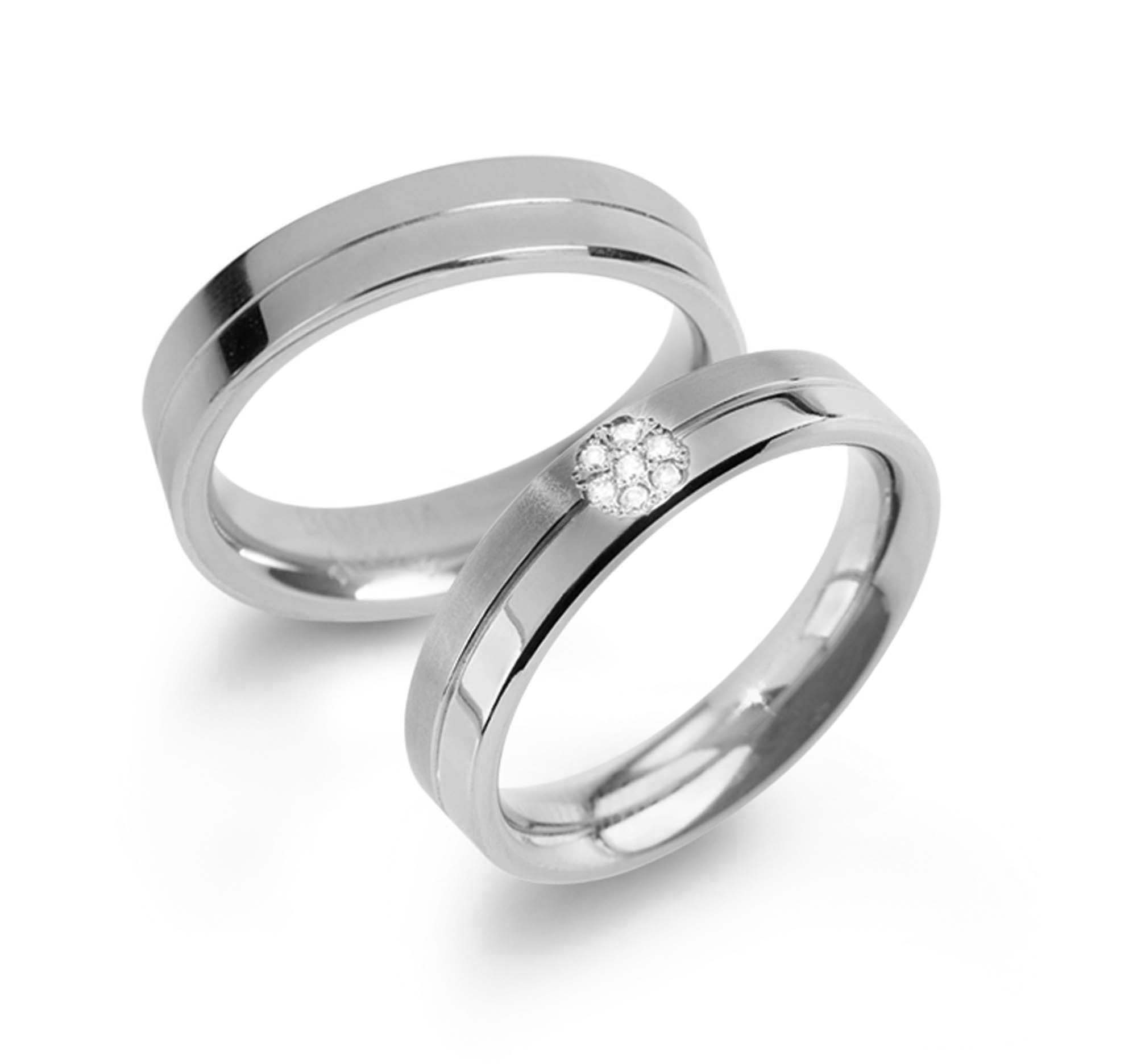 Boccia nickelfreie Trauringe mit Diamanten Titan Partnerringe Eheringe