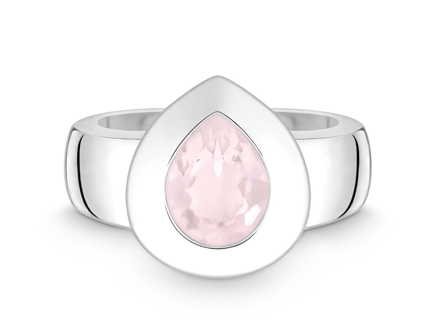 Quinn Ring Sterlingsilber mit Rosenquarz