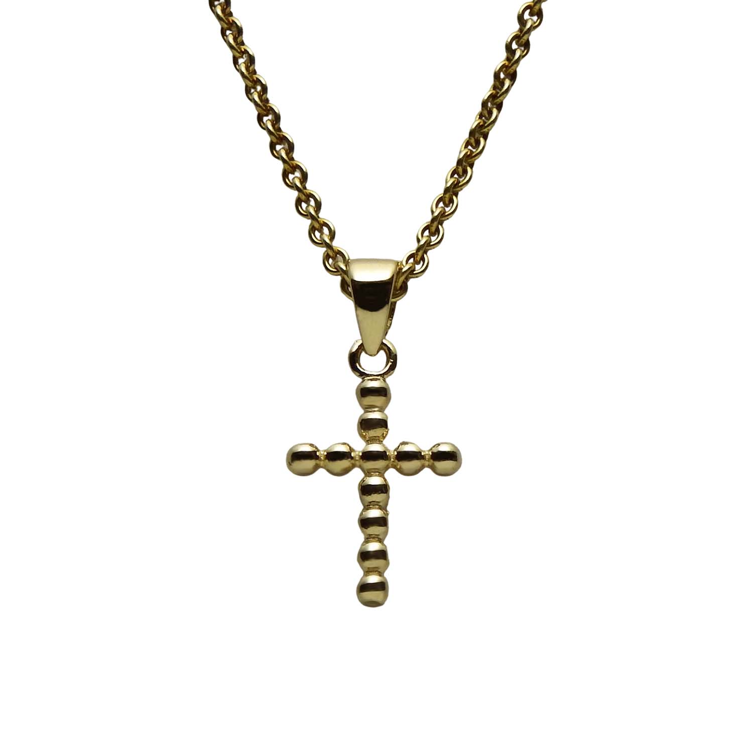 Kreuz Gelbgold 585/000 Gelbgoldkreuz Kügelchen