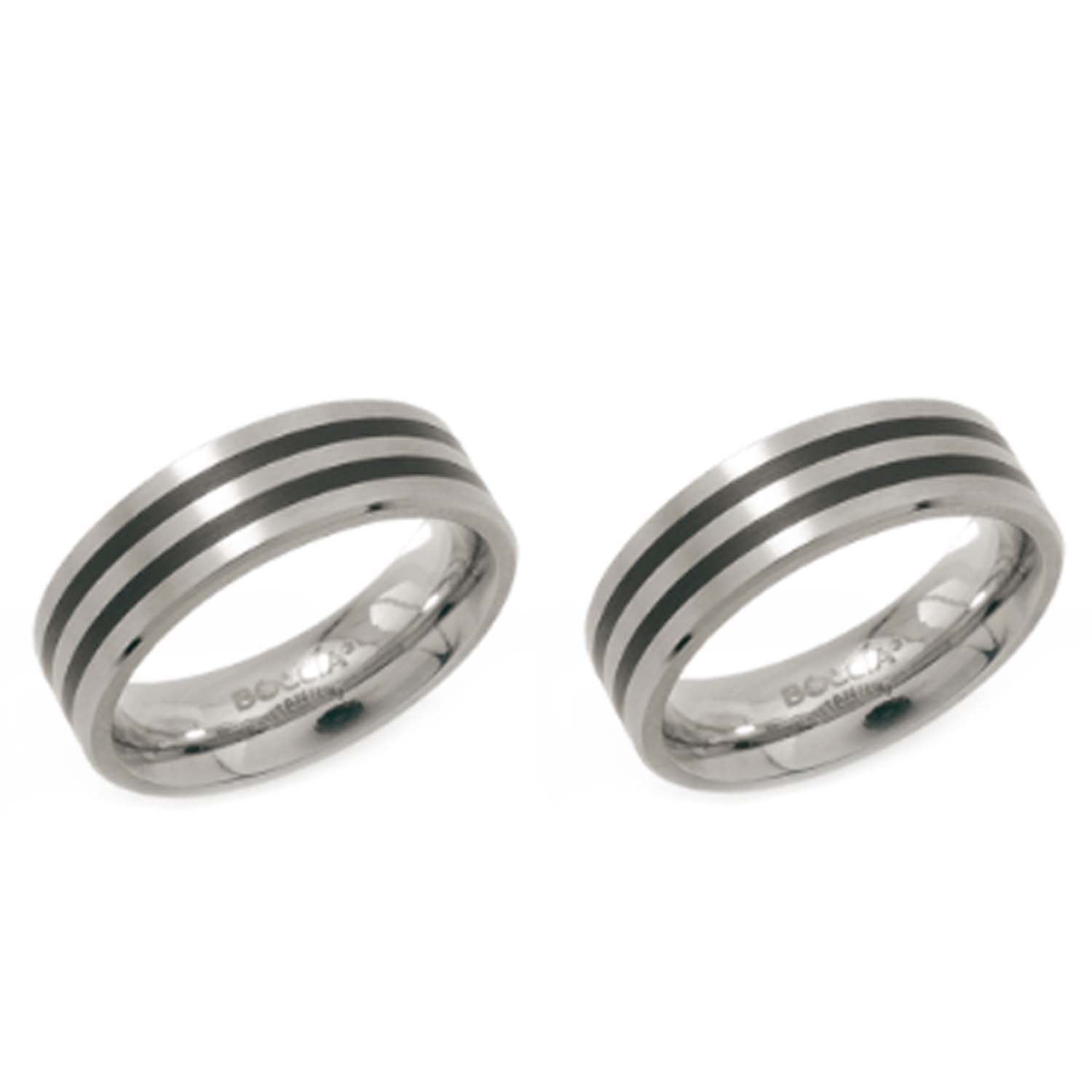 Boccia nickelfreie Trauringe Titan mit Kaltemail-Einlage Eheringe