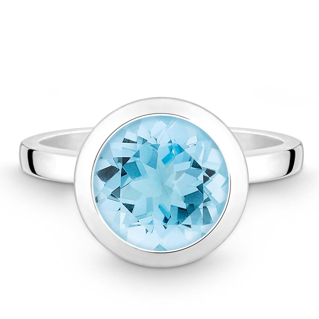 Quinn Ring Sterlingsilber mit Blautopas