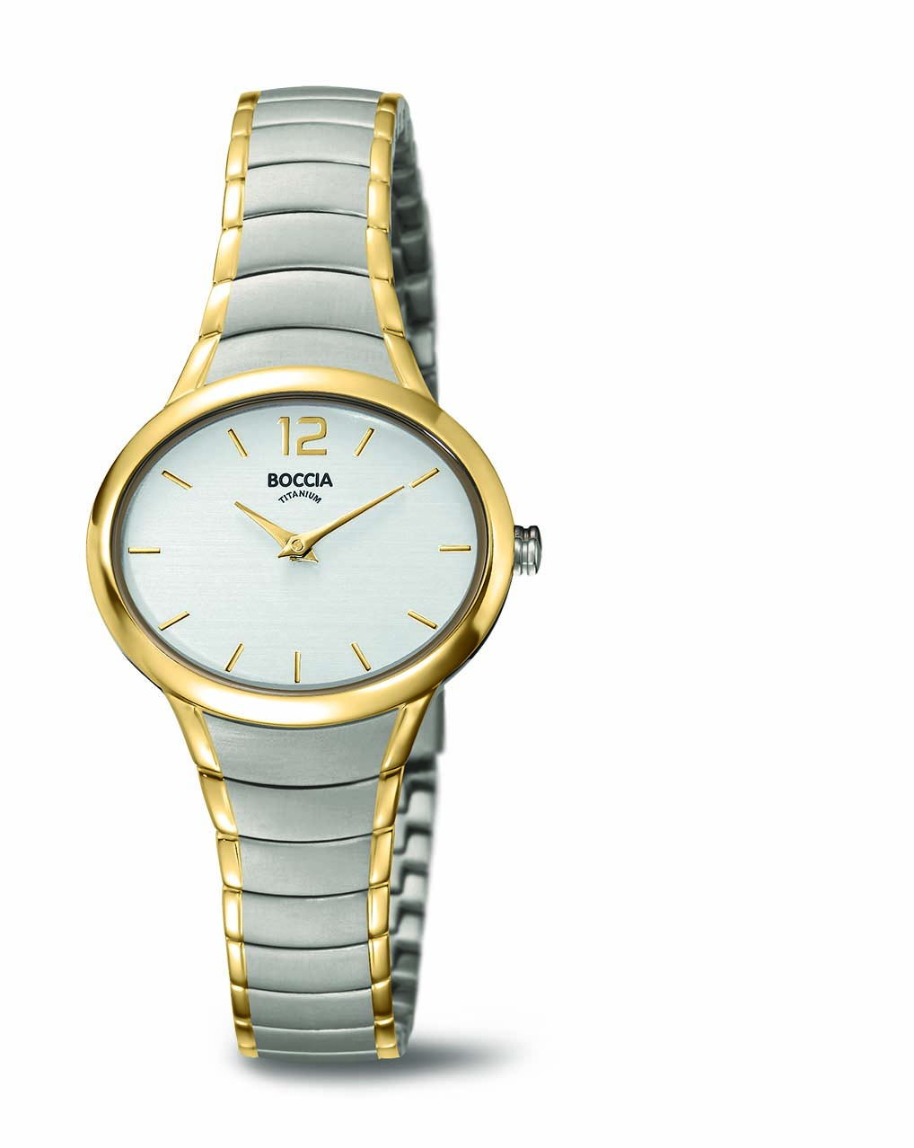 Nickelfreie Boccia Damenuhr Quartz Titan bicolor