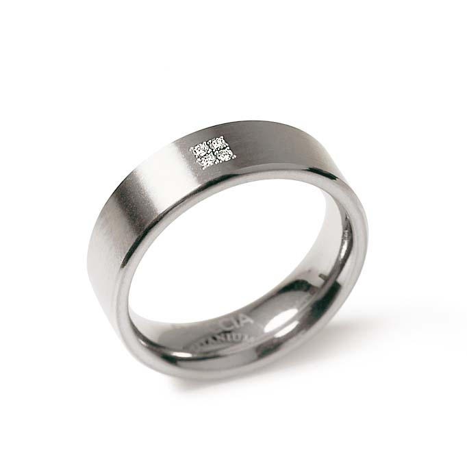 Nickelfreier Boccia Titanring Partnerring Trauring mit Brillanten