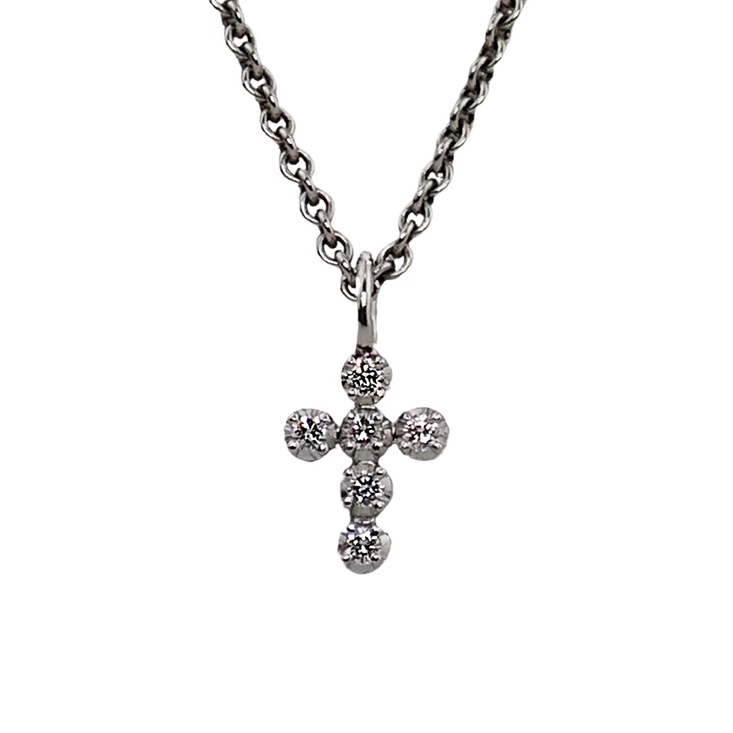 Brillantkreuz Weißgold 585/000 Kreuz mit Brillanten 0,16 ct.