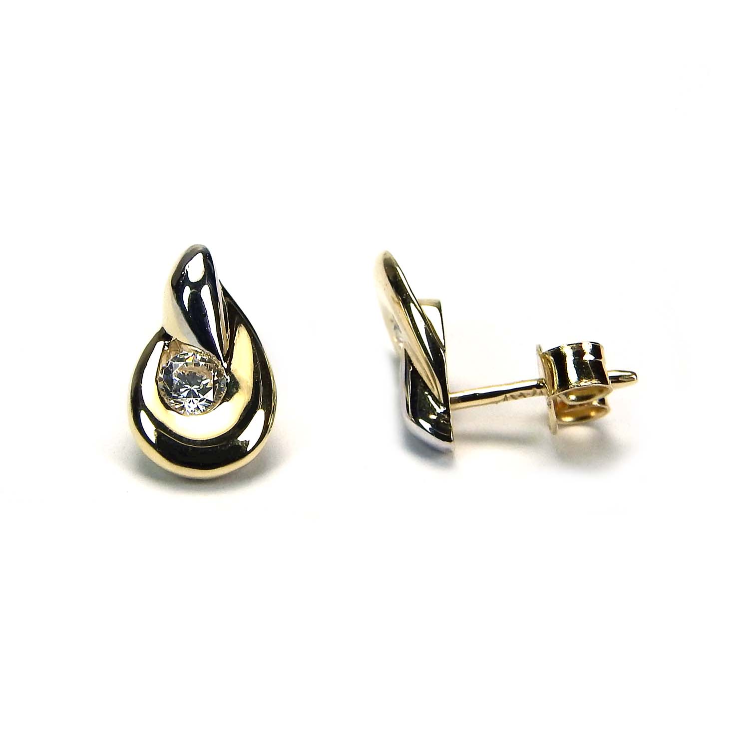 Ohrstecker Gelbgold und Weißgold 333/000 mit Zirkonia Ohrringe Gold