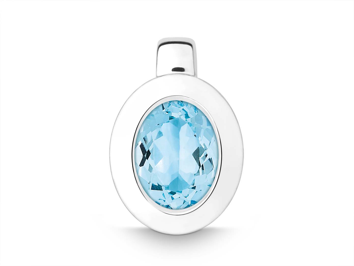 Quinn Anhänger Silber mit Blautopas oval