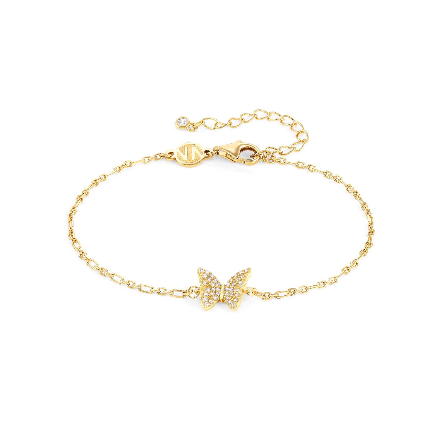 Nomination-Armband Farfalla Sterlingsilber vergoldet mit Zirkonia