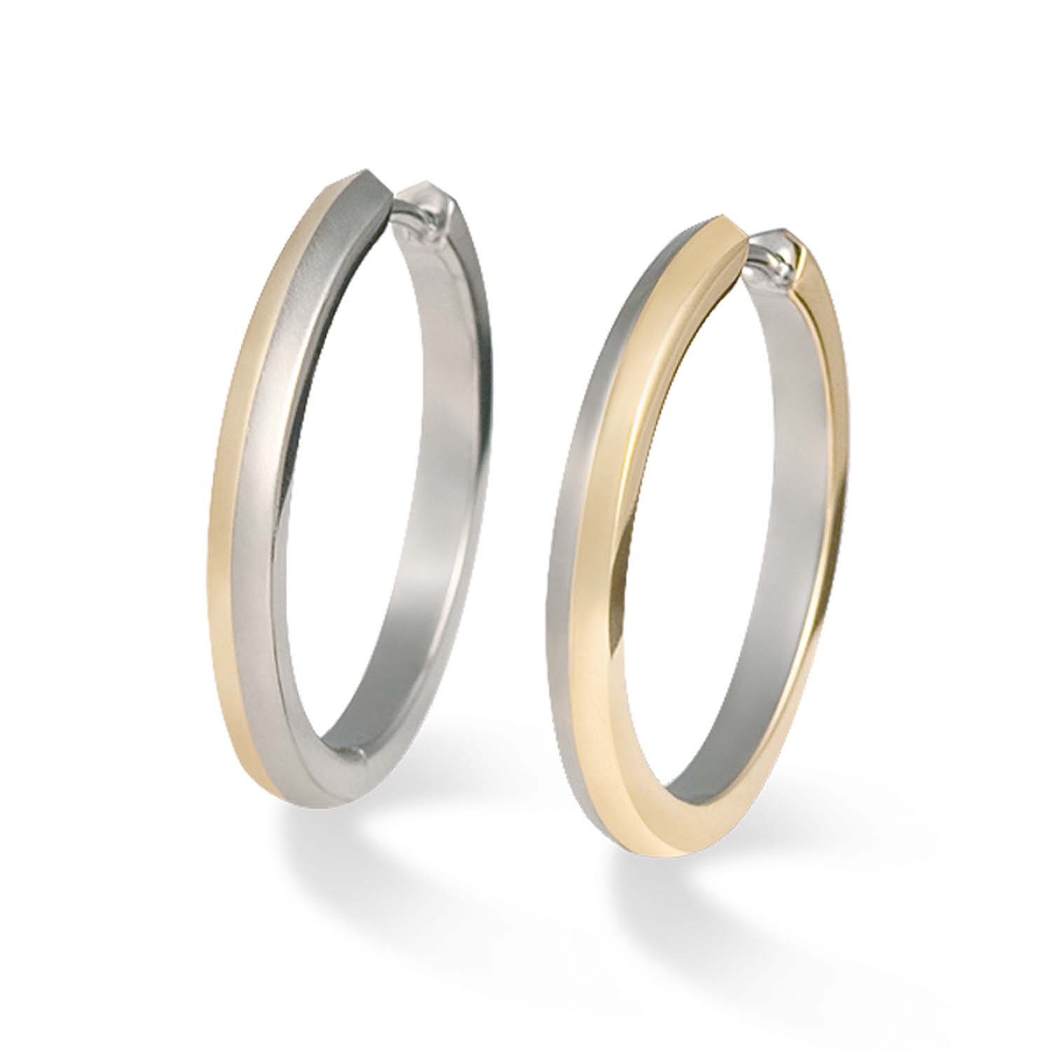 Nickelfreie Boccia Creolen Titan in Bicoloroptik