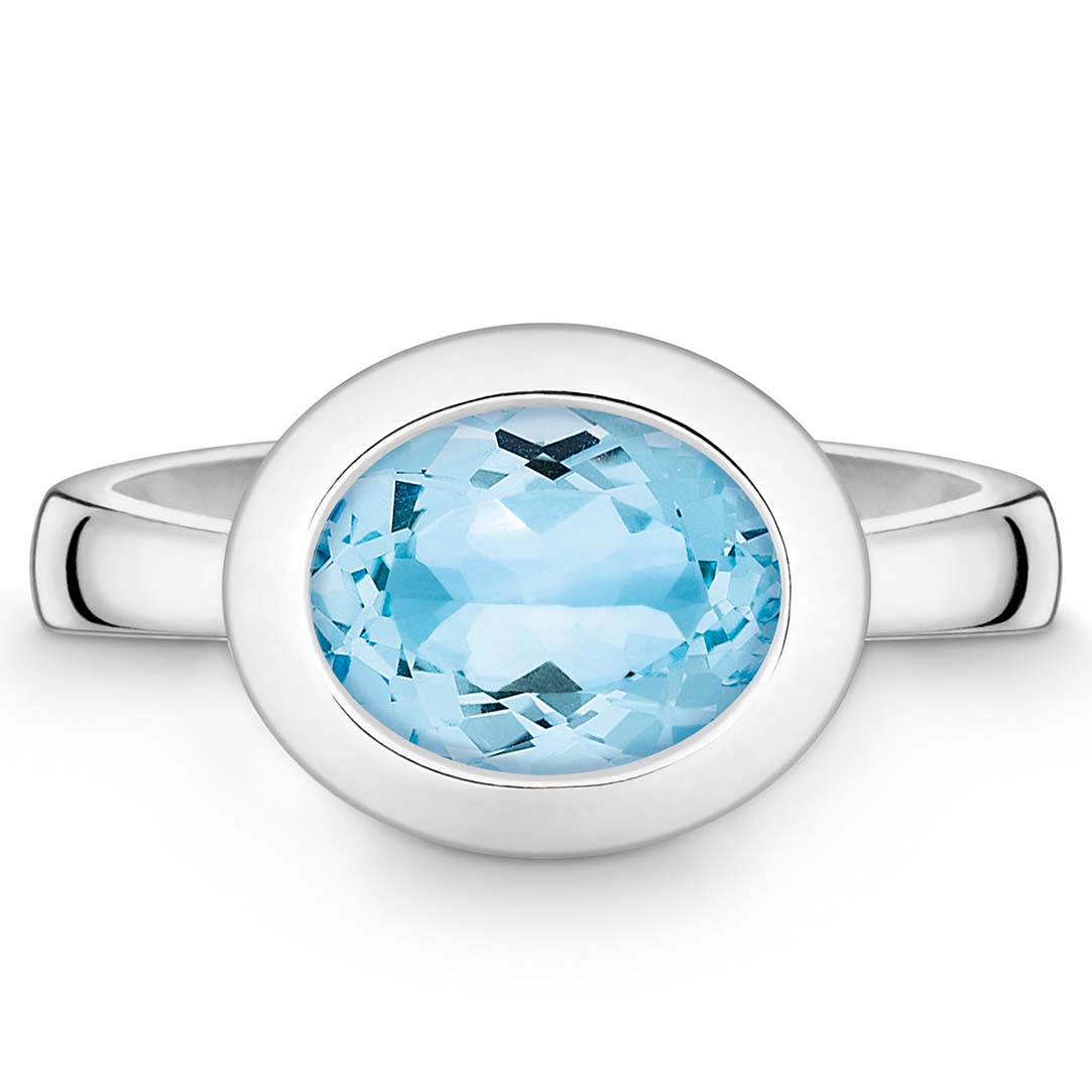 Quinn Ring Sterlingsilber mit Blautopas