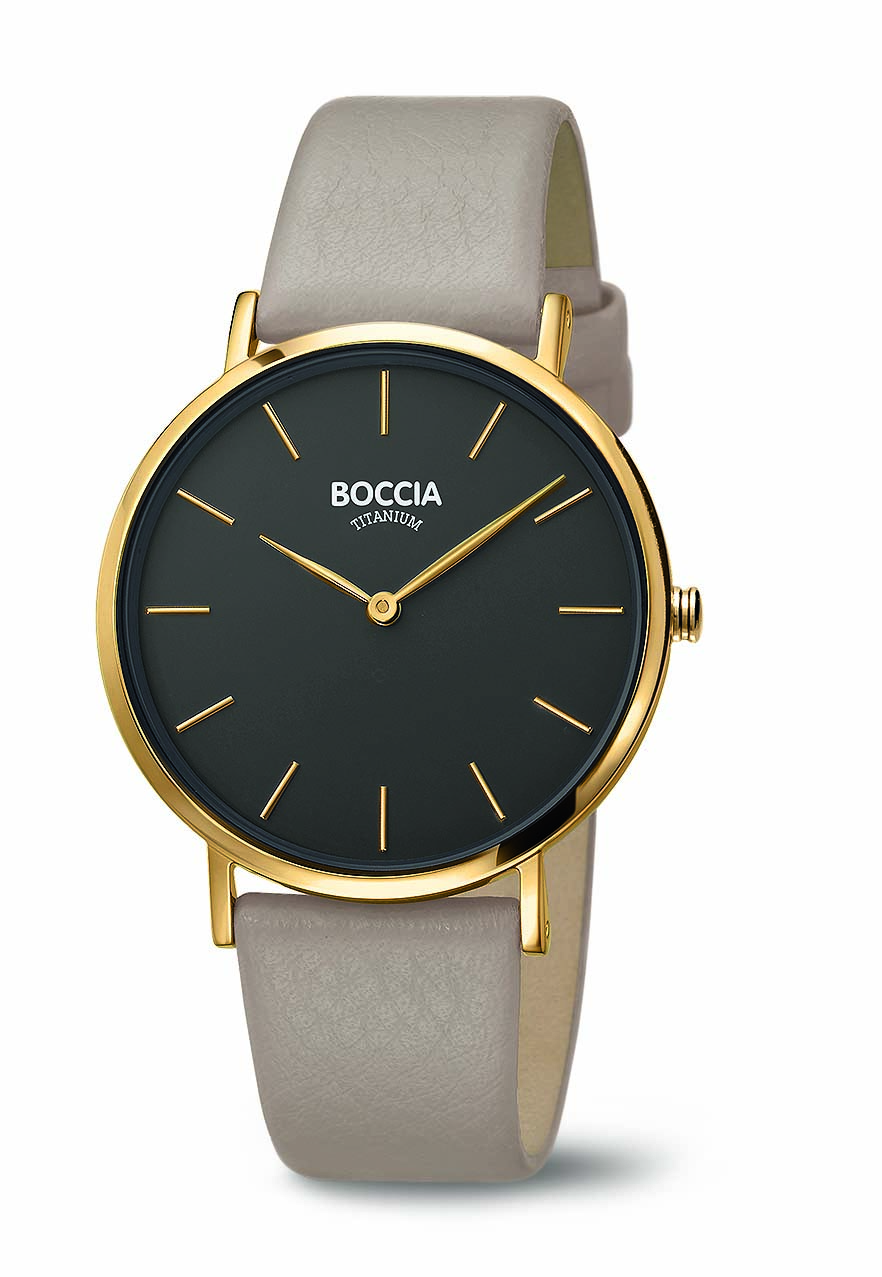 Boccia nickelfreie  Damenuhr Quartz Titan goldplattiert