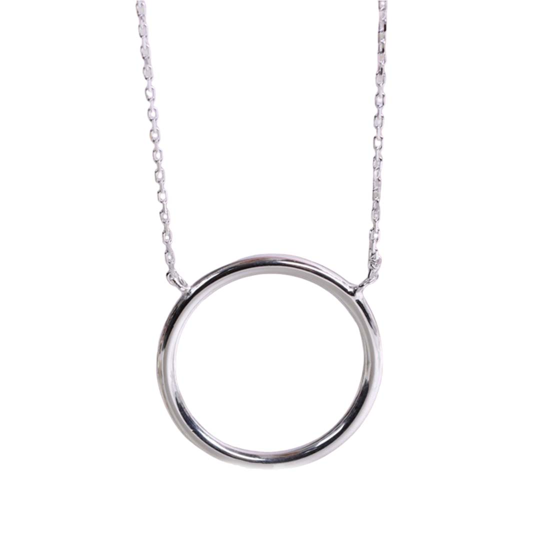 Halskette Circle of Life Sterlingsilber rhodiniert mit Kreis