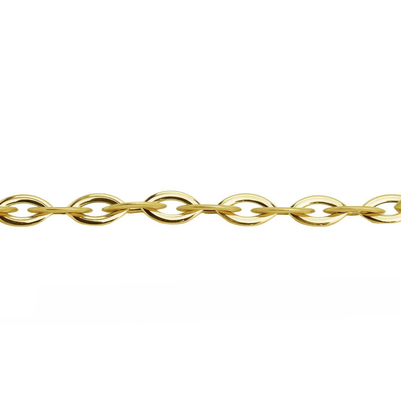 Armband mit navetteförmigen Kettengliedern Gelbgold 585/000