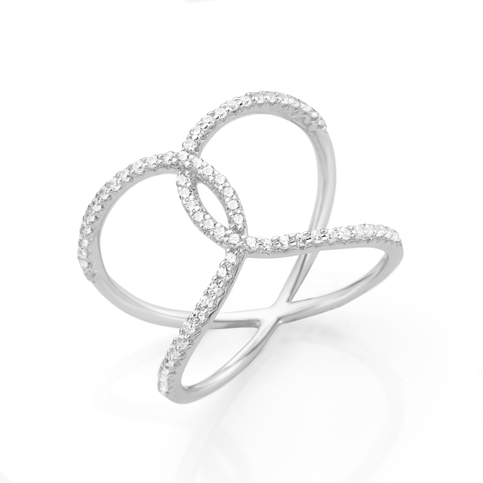 Silver D-Line Damenring mit Zirkonia