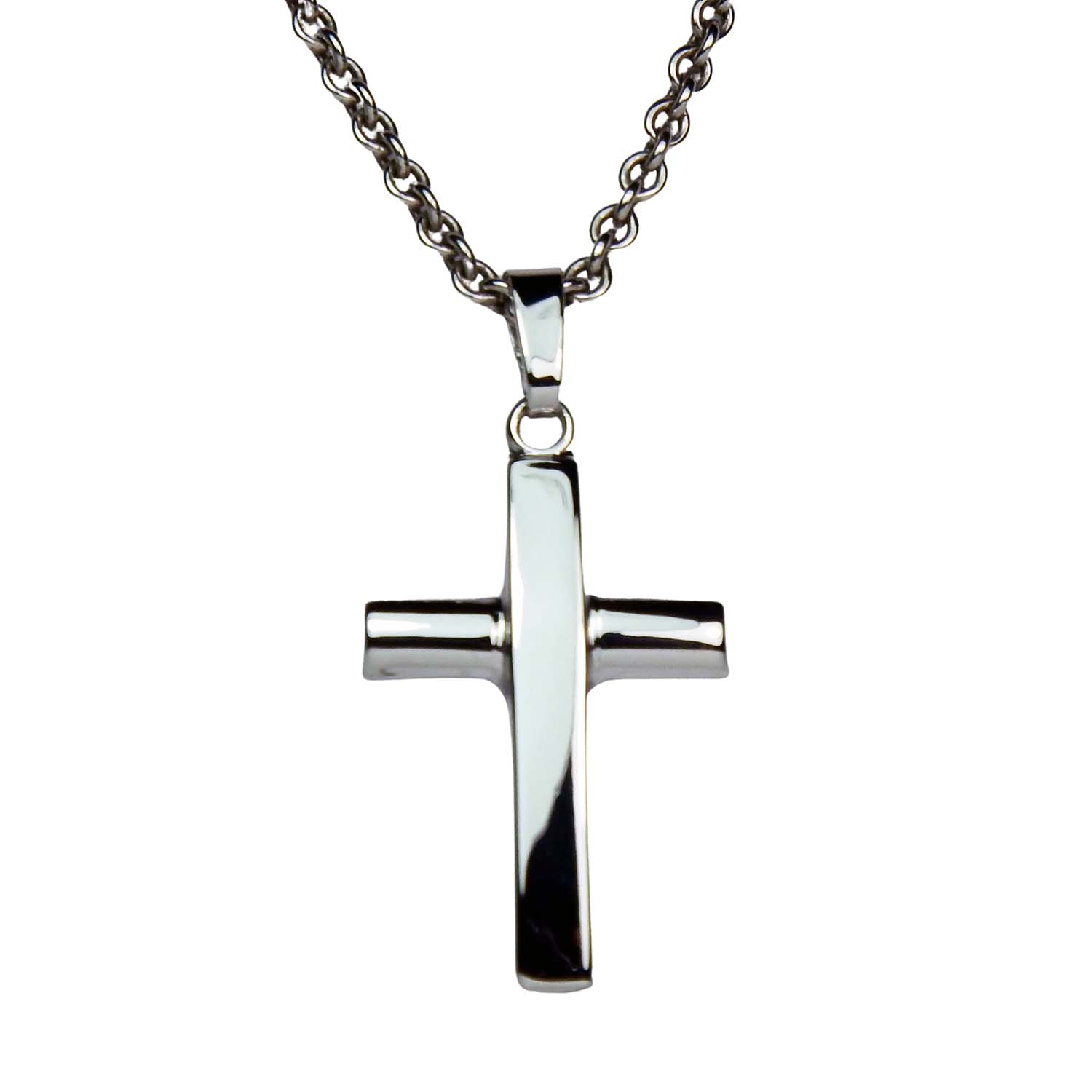 Kreuz Weißgold 375/000 poliertes Weißgoldkreuz