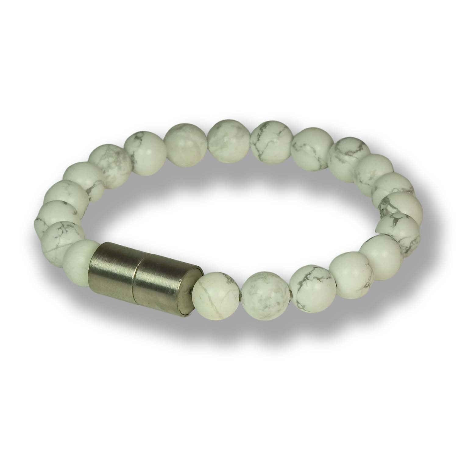 Seemannsgarn-Steinarmband Howlith 8 mm