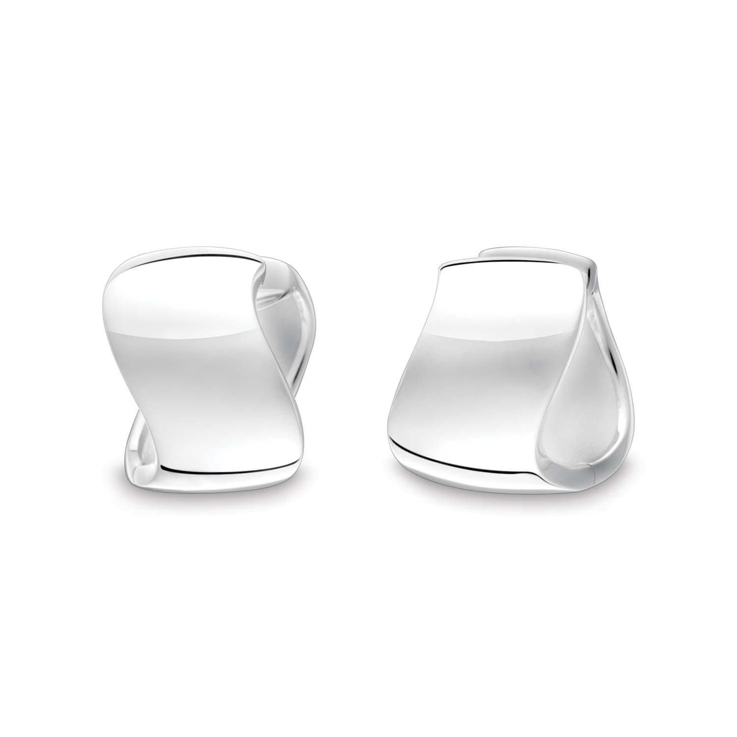 Quinn Creolen Silber polierte Ohrringe Sterlingsilber