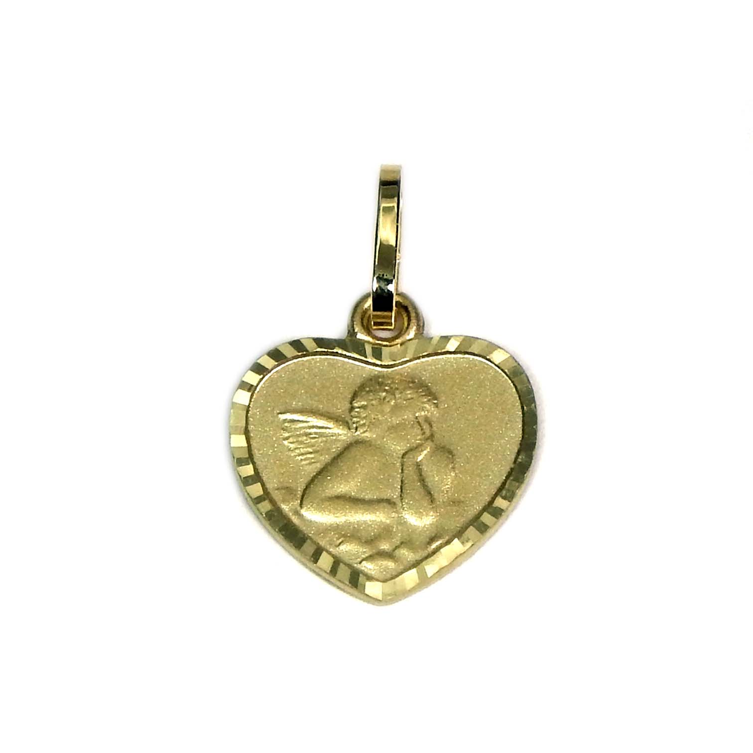 Engel-Anhänger Gold 585/000 Herz mit Engel Schutzengel