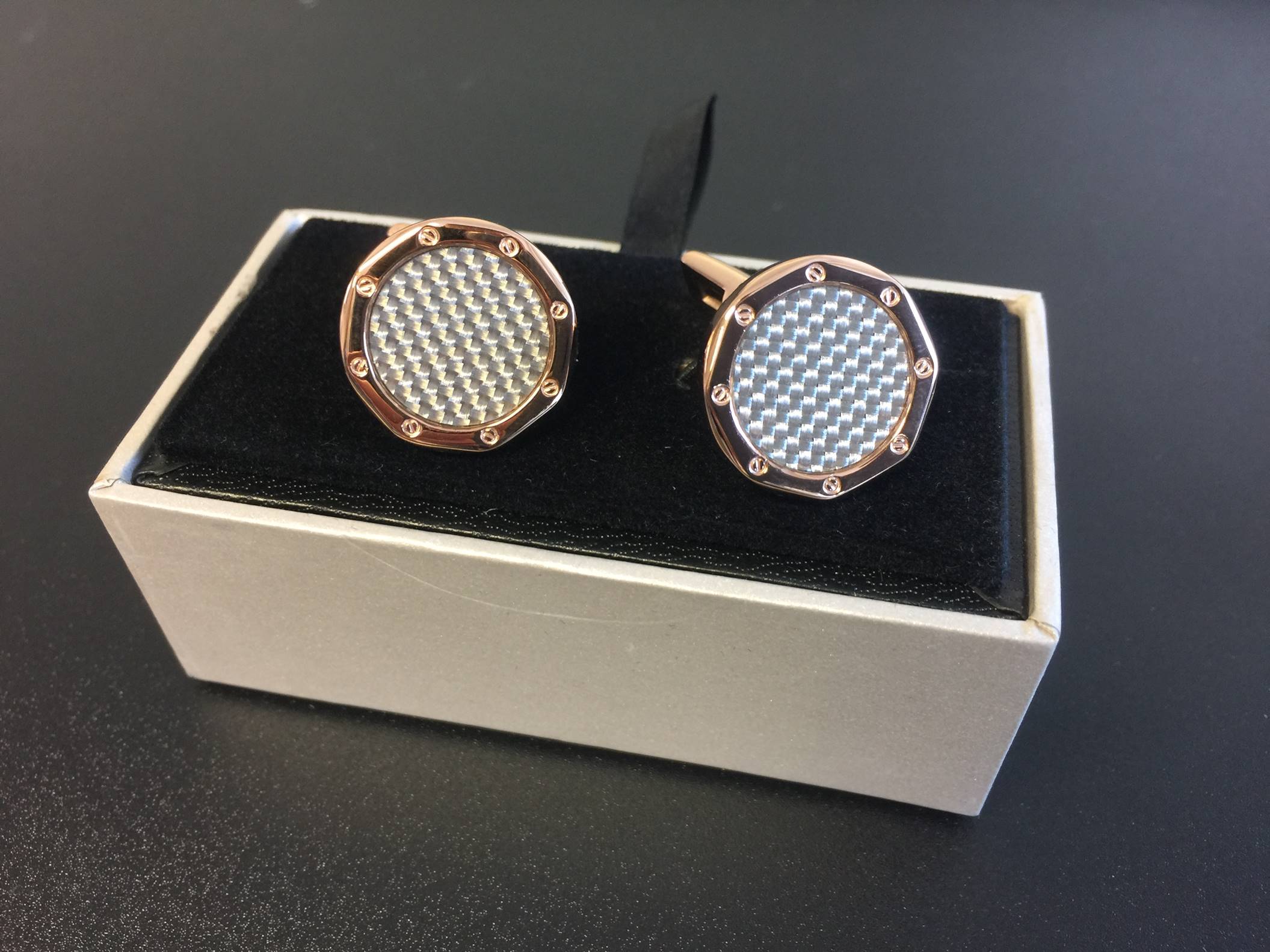 Elysee Manschettenknöpfe Edelstahl bicolor