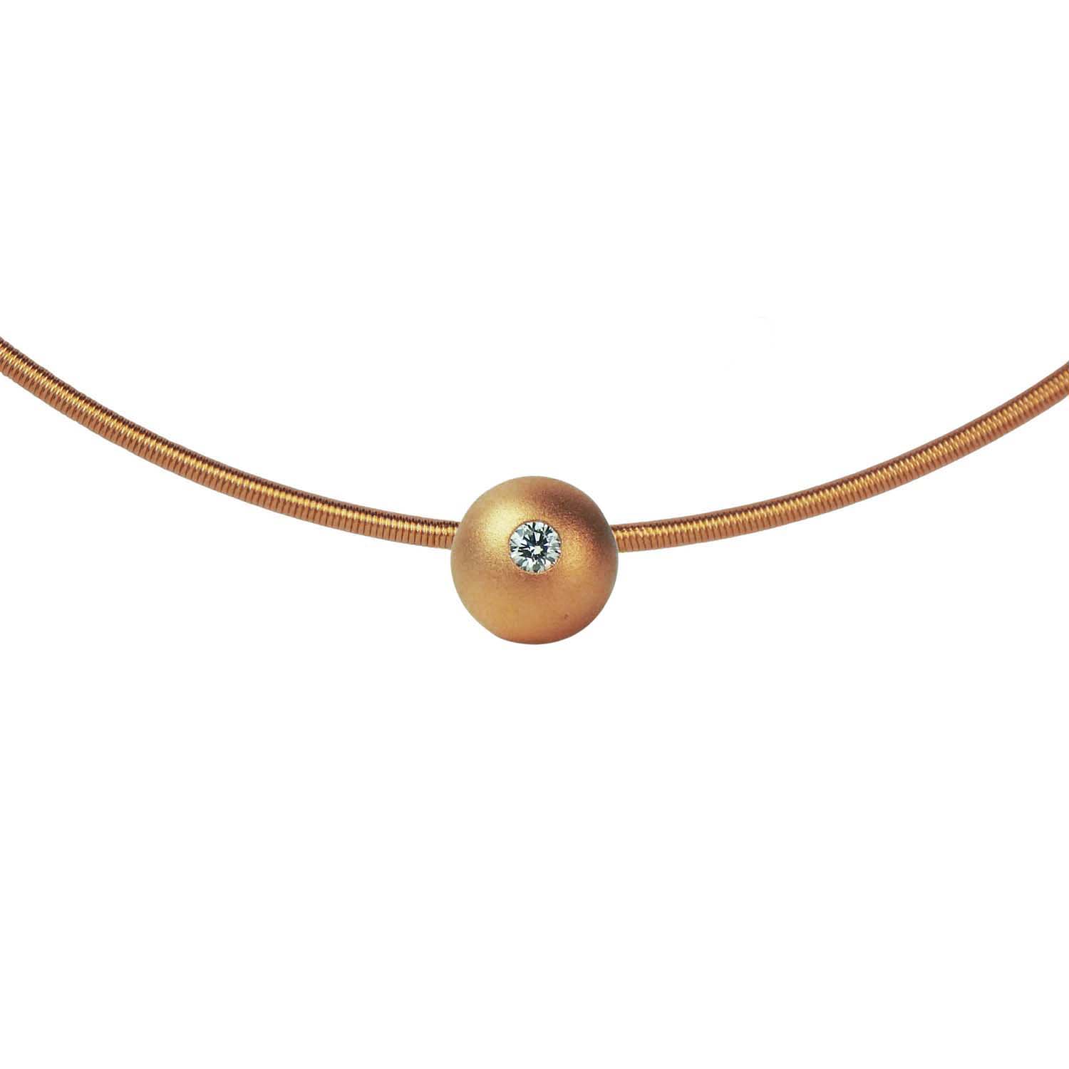 Anhänger Bunz Kugel 6 mm Déco Art by Micha Bunz mit Brillant Roségold 750/000