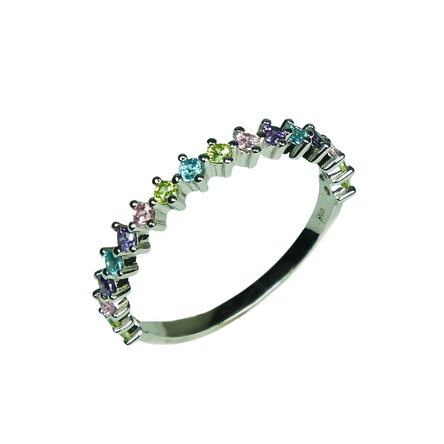 Damenring Sterlingsilber mit farbigen Zirkonia