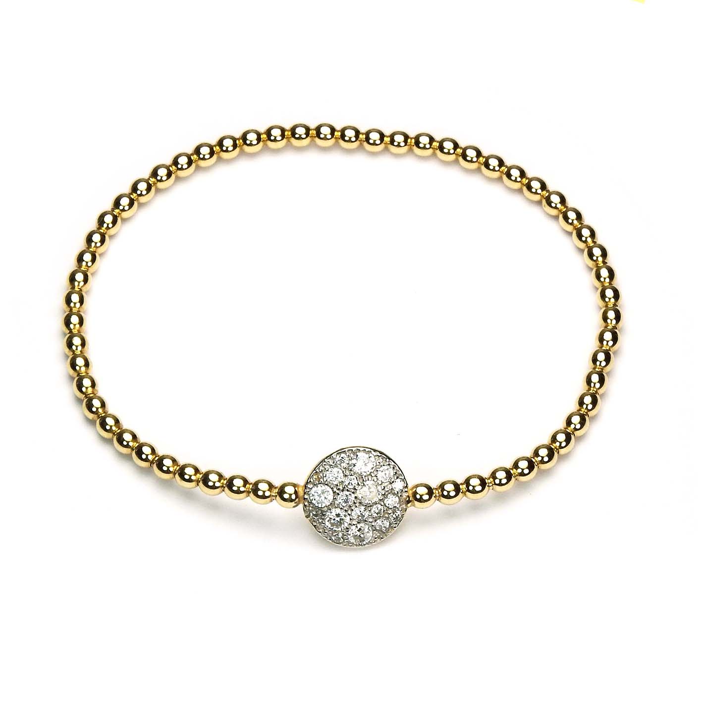 Kugelarmband Silber goldplattiert Armband mit Zirkonia