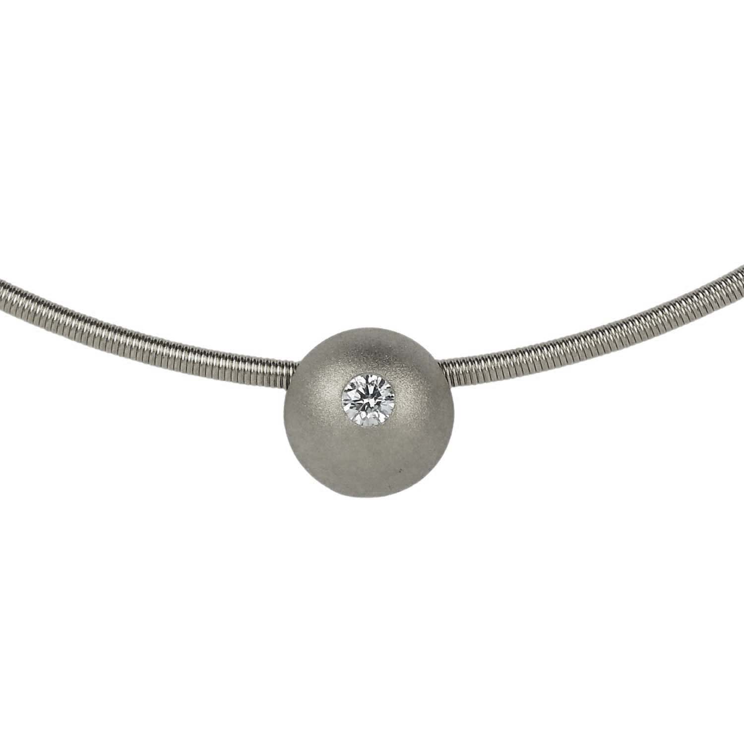 Anhänger Bunz Kugel 8 mm mit Brillant Déco Art by Micha Bunz Platin 950/000