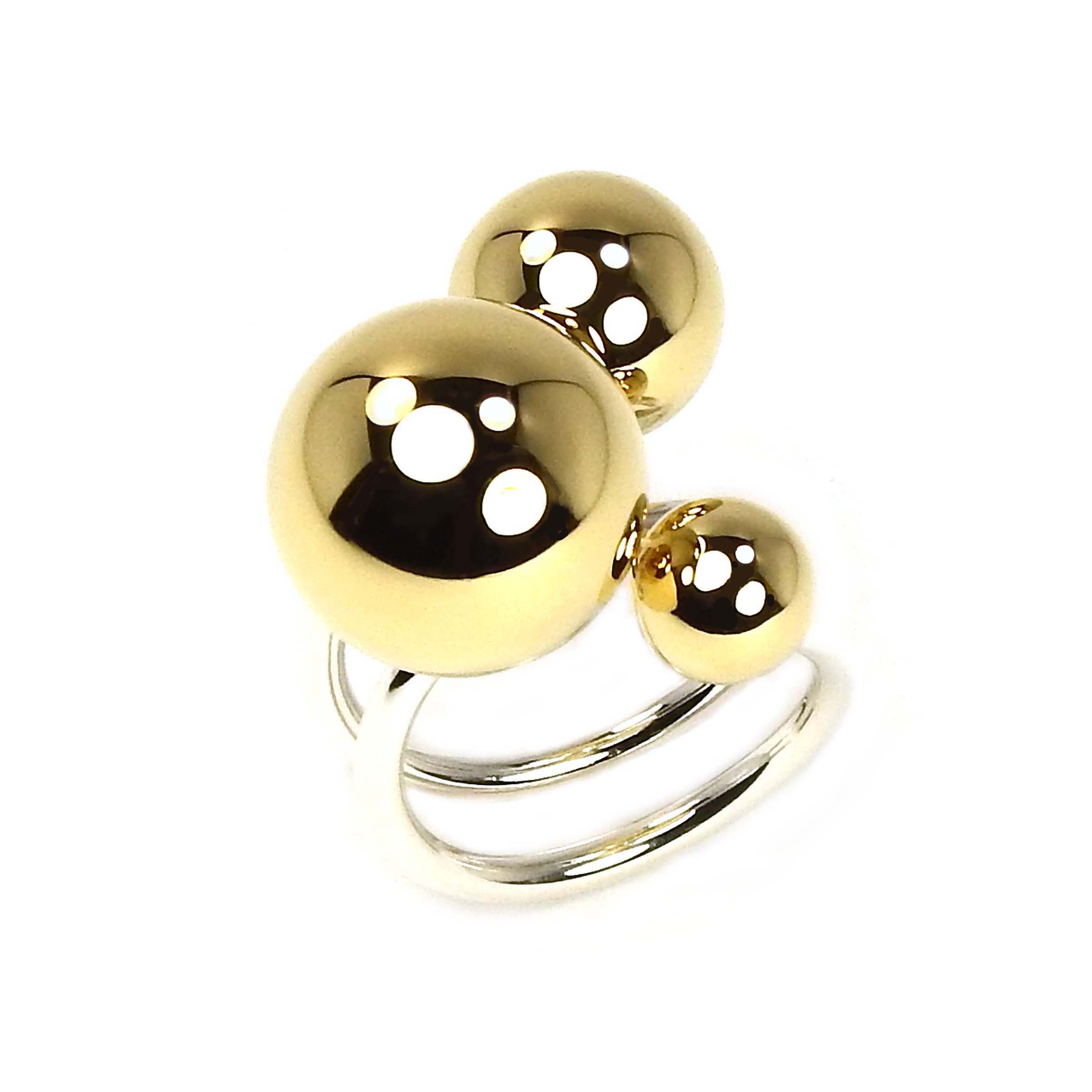 Quinn Ring Silber bicolor