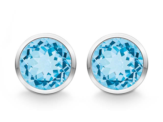 Quinn Ohrstecker Silber mit Blautopas