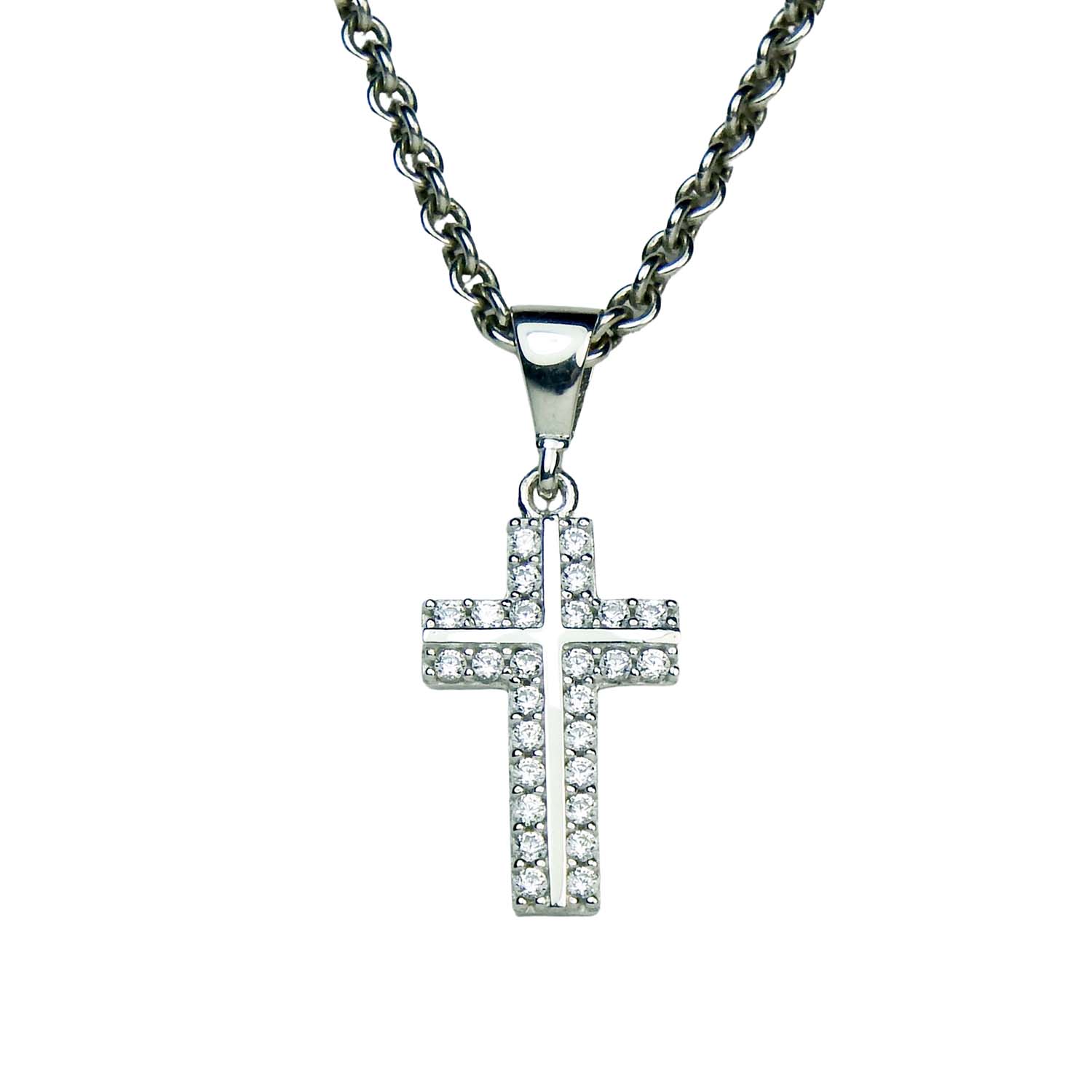 Kreuz Weißgold 333/000 Weißgoldkreuz mit Zirkonia