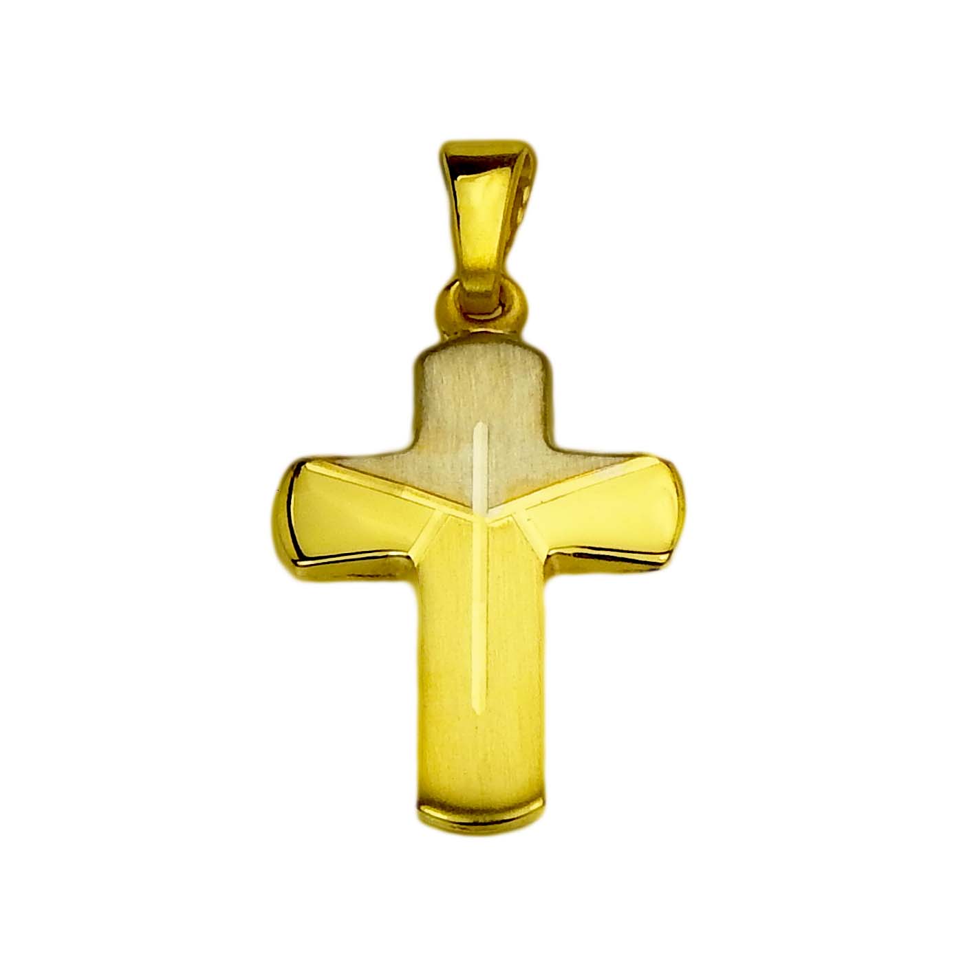 Kreuz Gelbgold und Weißgold 333/000