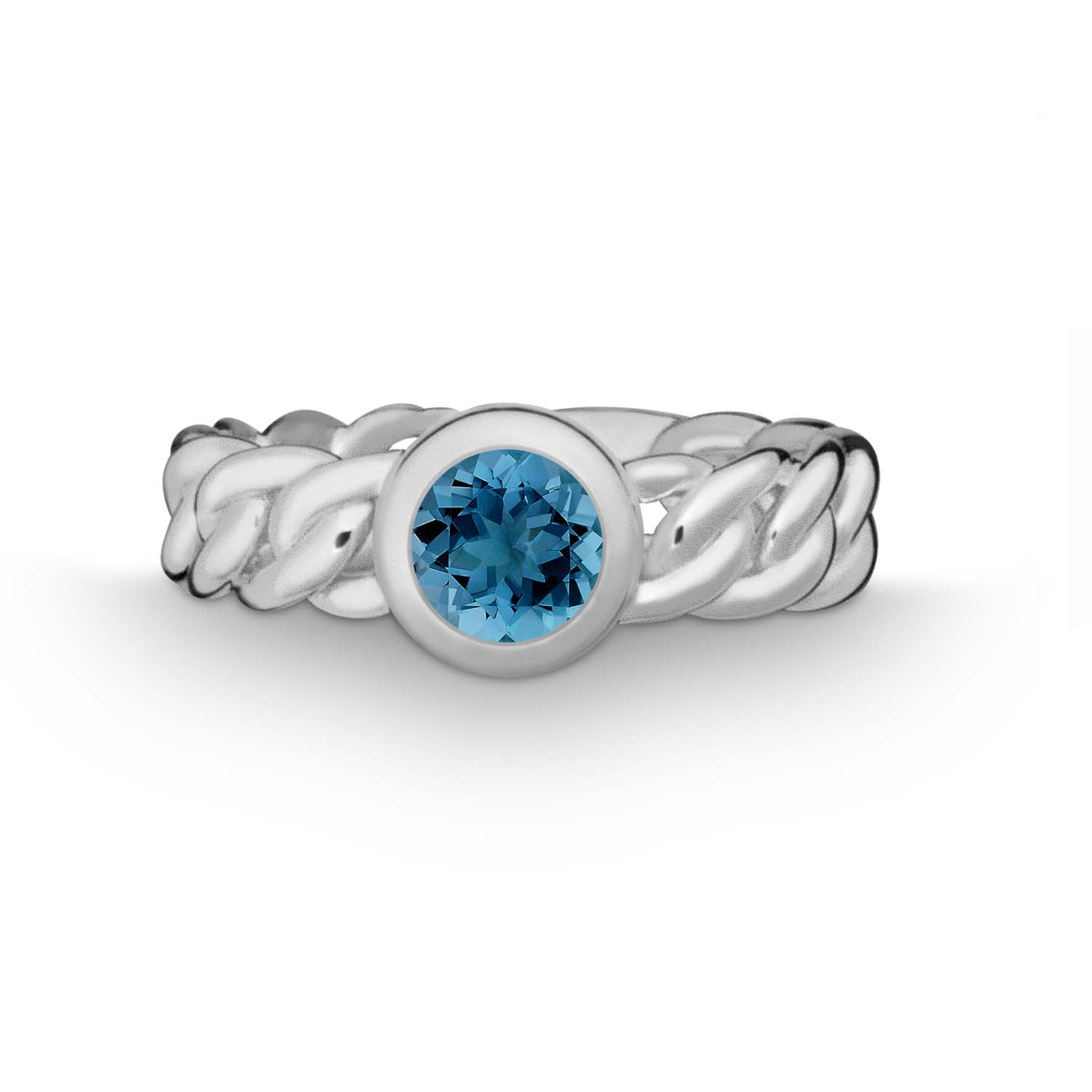 Quinn Ring Sterlingsilber mit Blautopas London Blue