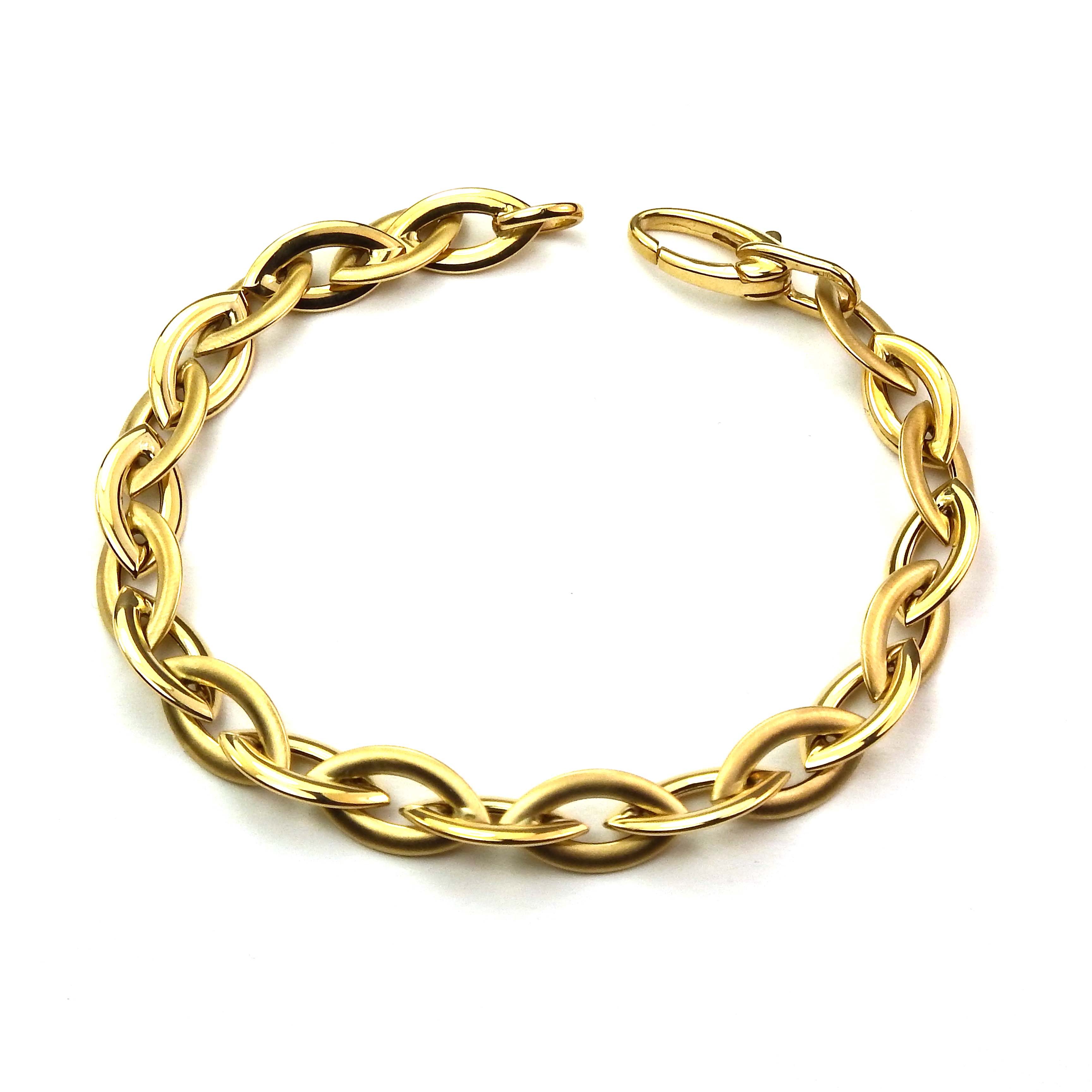 Damenarmband Gold 585/000 mit Navette-Kettengliedern