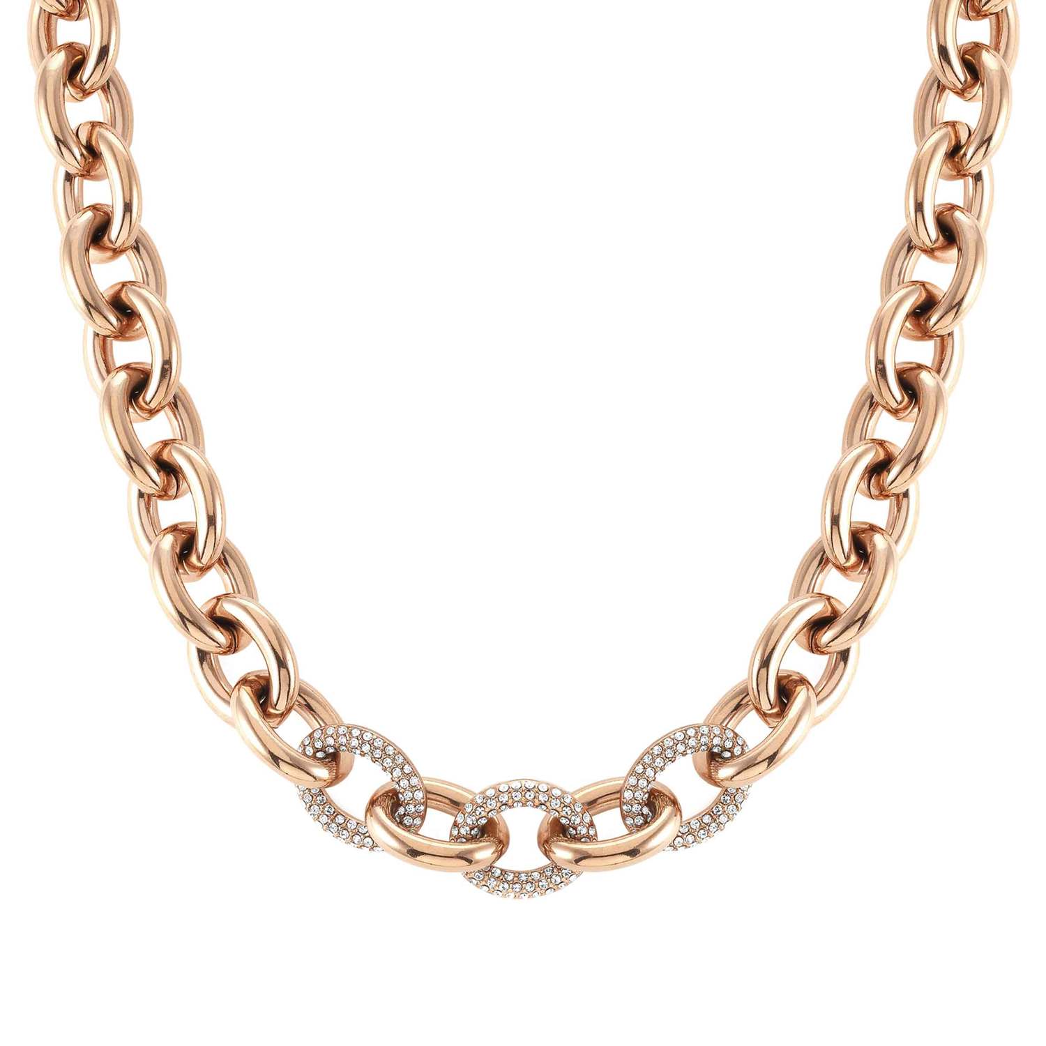 Nomination-Halskette Affinity rosé vergoldet mit Kristallen