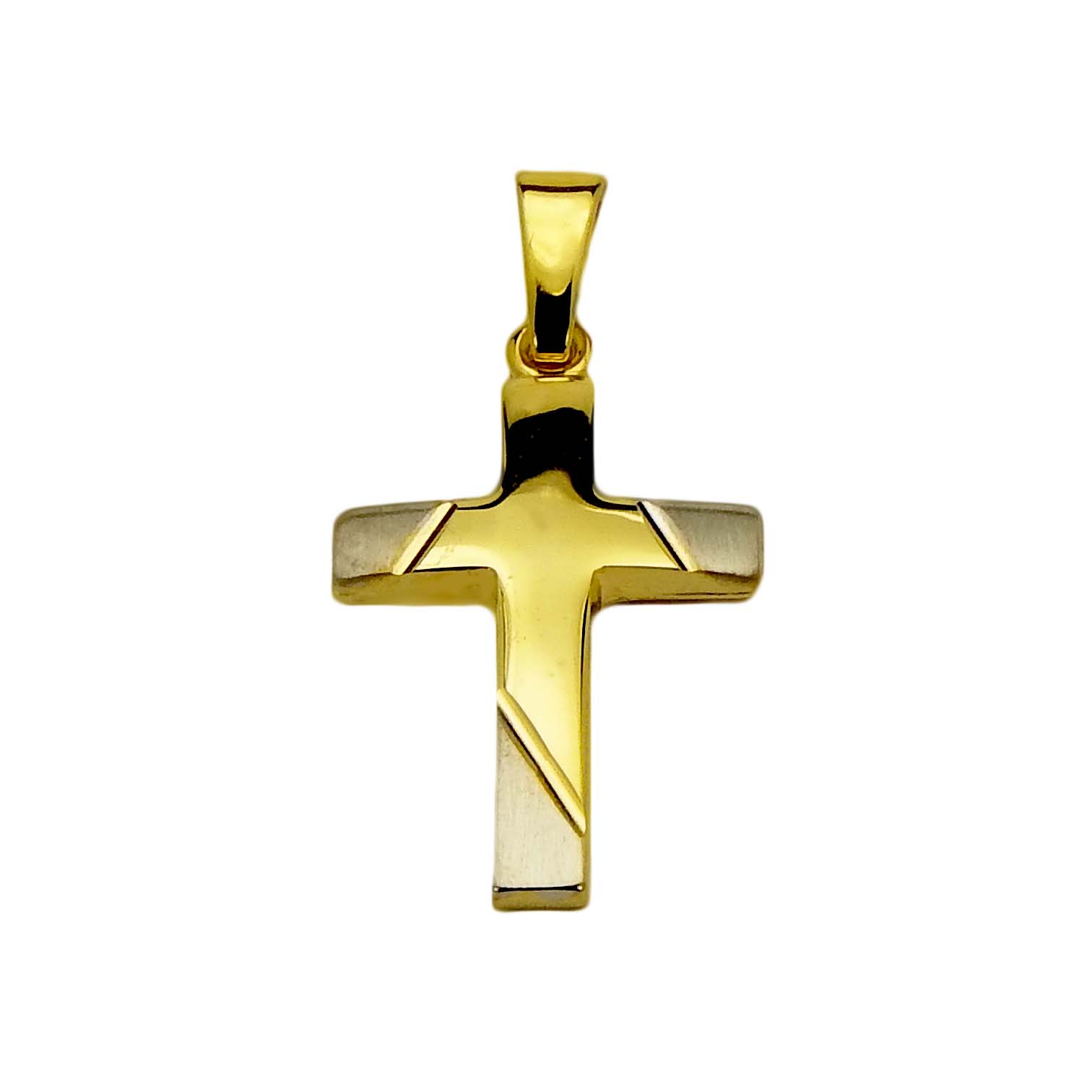 Kreuz Gelbgold und Weißgold 333/000