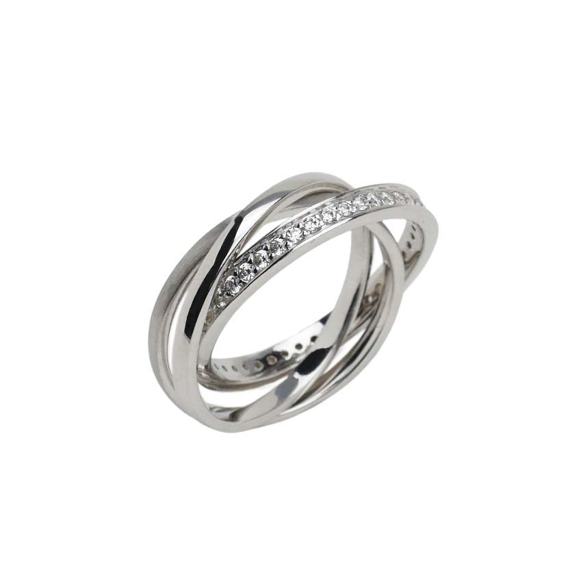 Damenring Sterlingsilber mit Zirkonia Rollring