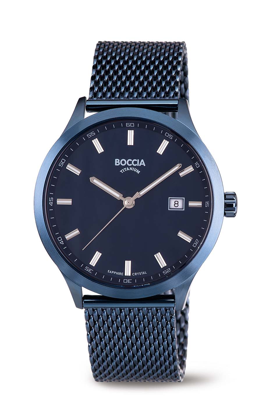 Boccia Herrenuhr Quartz Titan mit Edelstahl-Milanaiseband