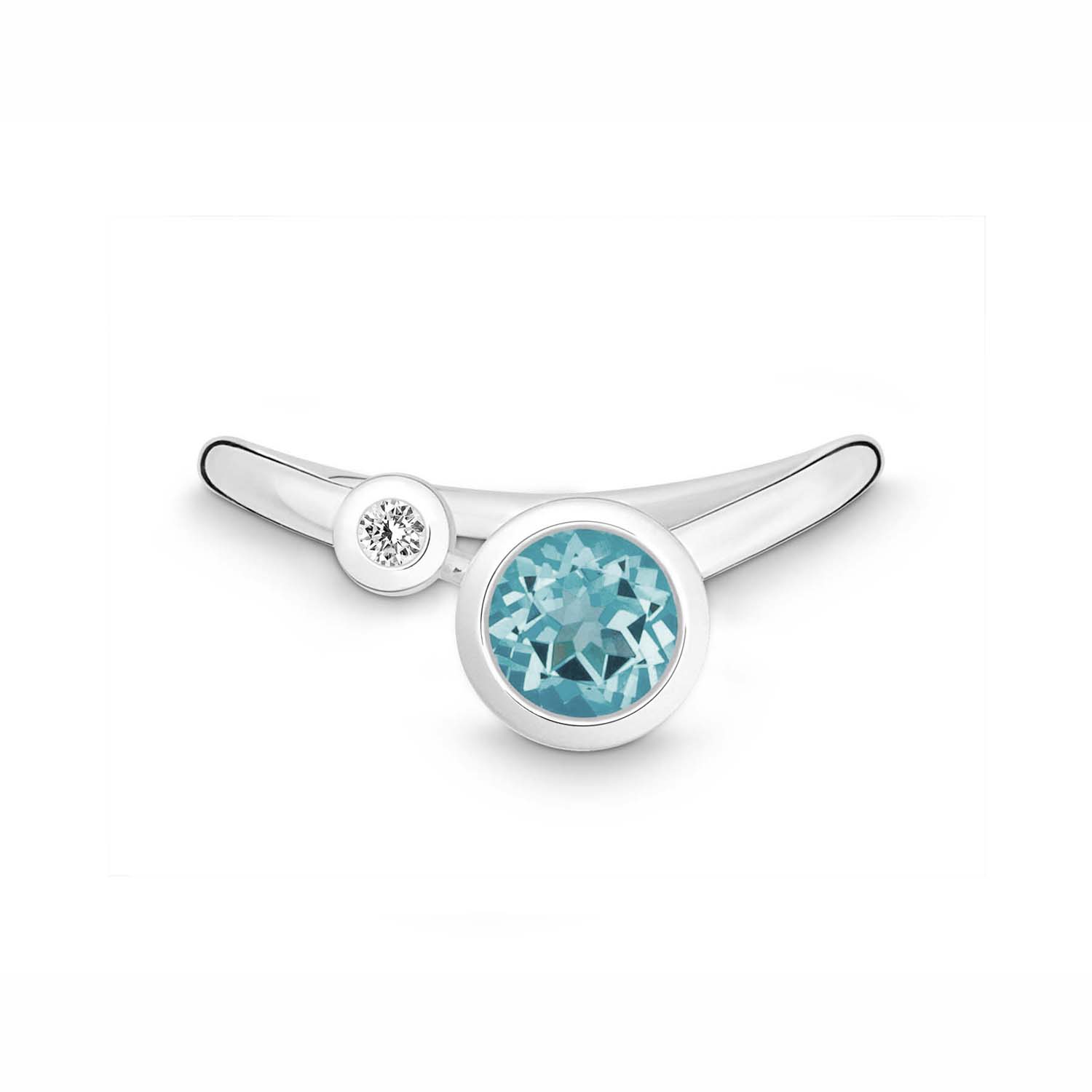 Quinn Ring Silber mit Blautopas und Brillant