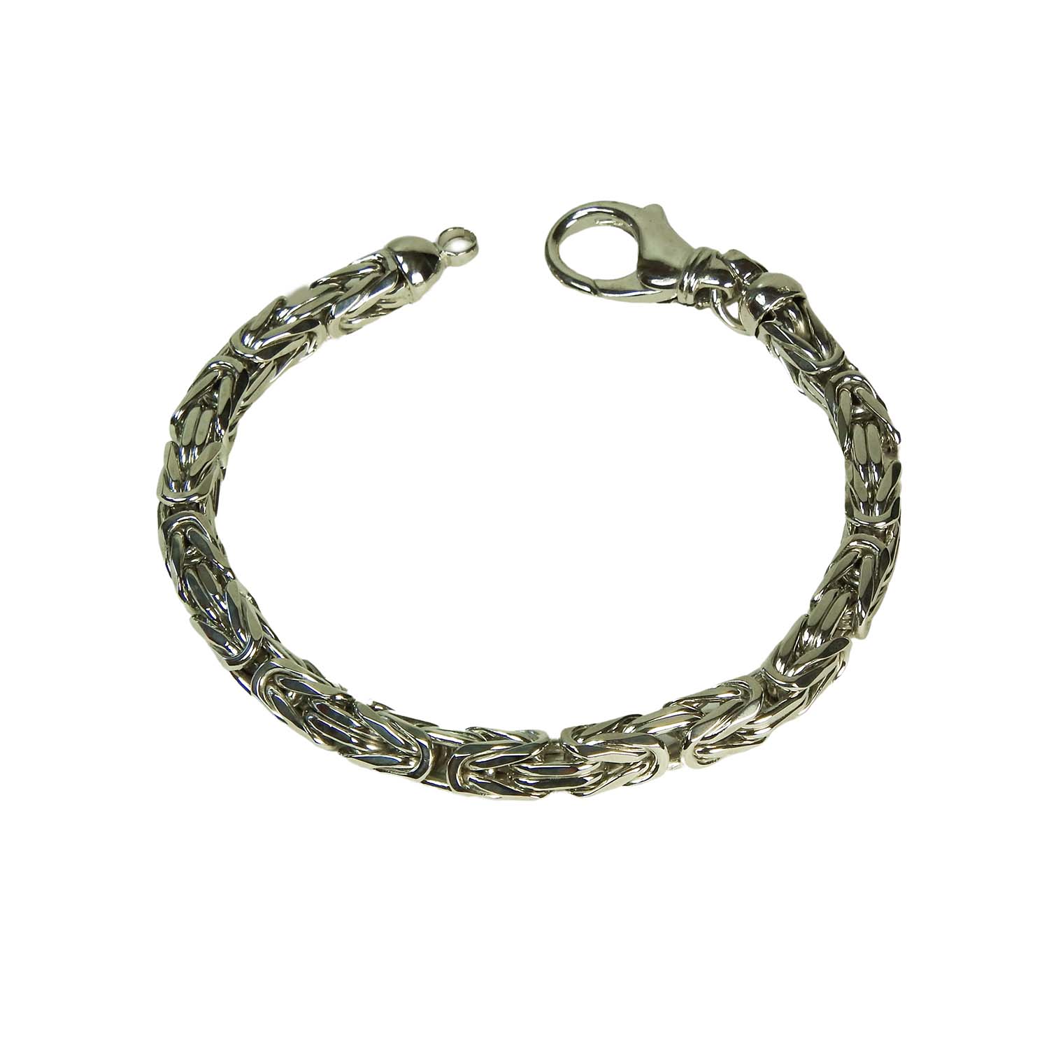 Massives Königskettenarmband aus rhodiniertem Sterlingsilber