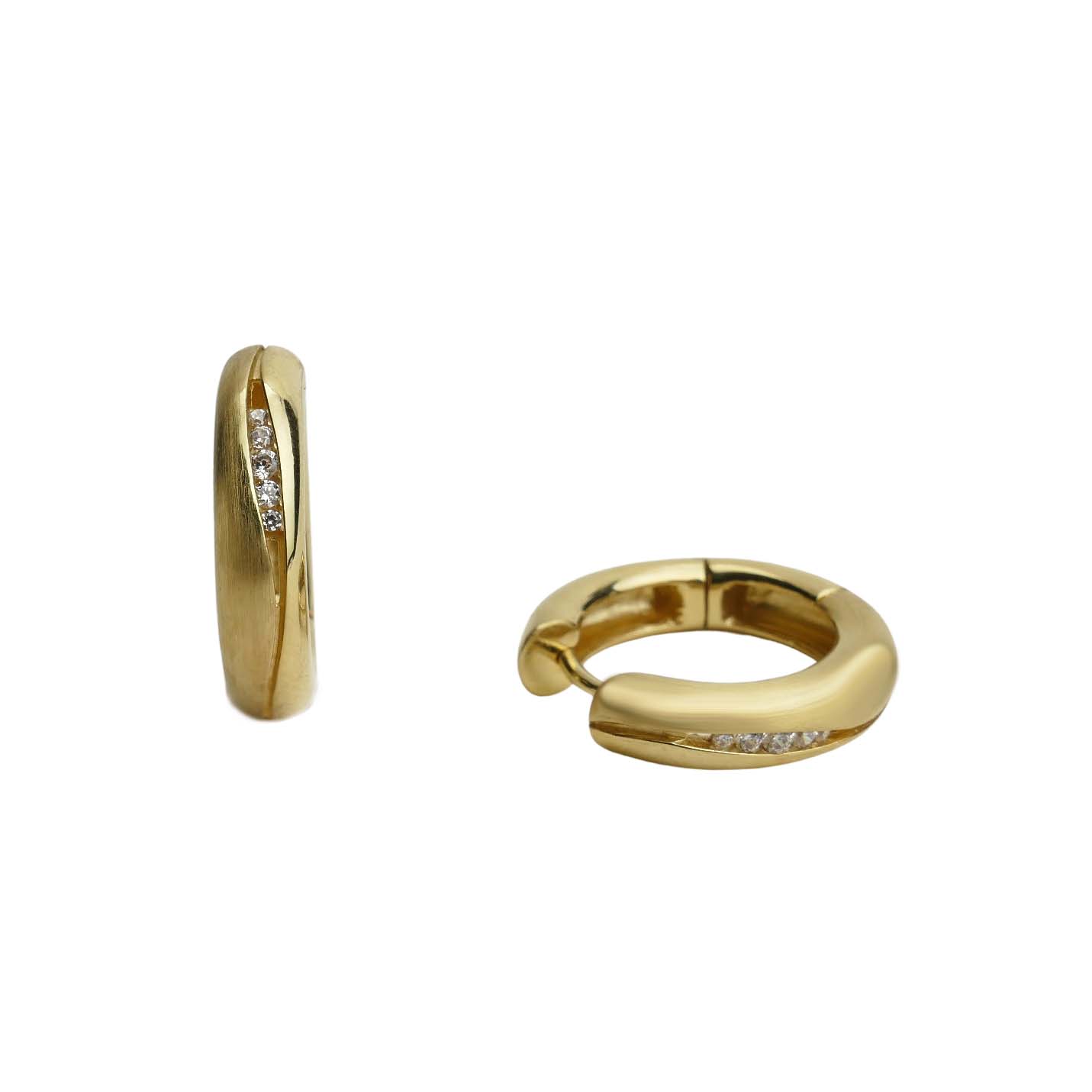 Creolen mit Zirkonia aus vergoldetem Sterlingsilber