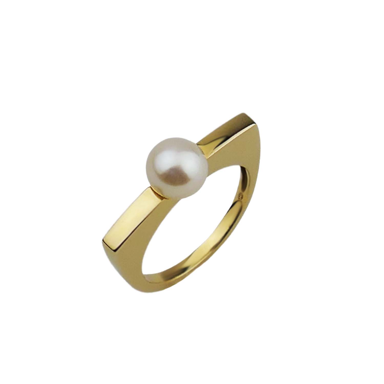 Perlring Gelbgold 585/000 mit Akoyazuchtperle