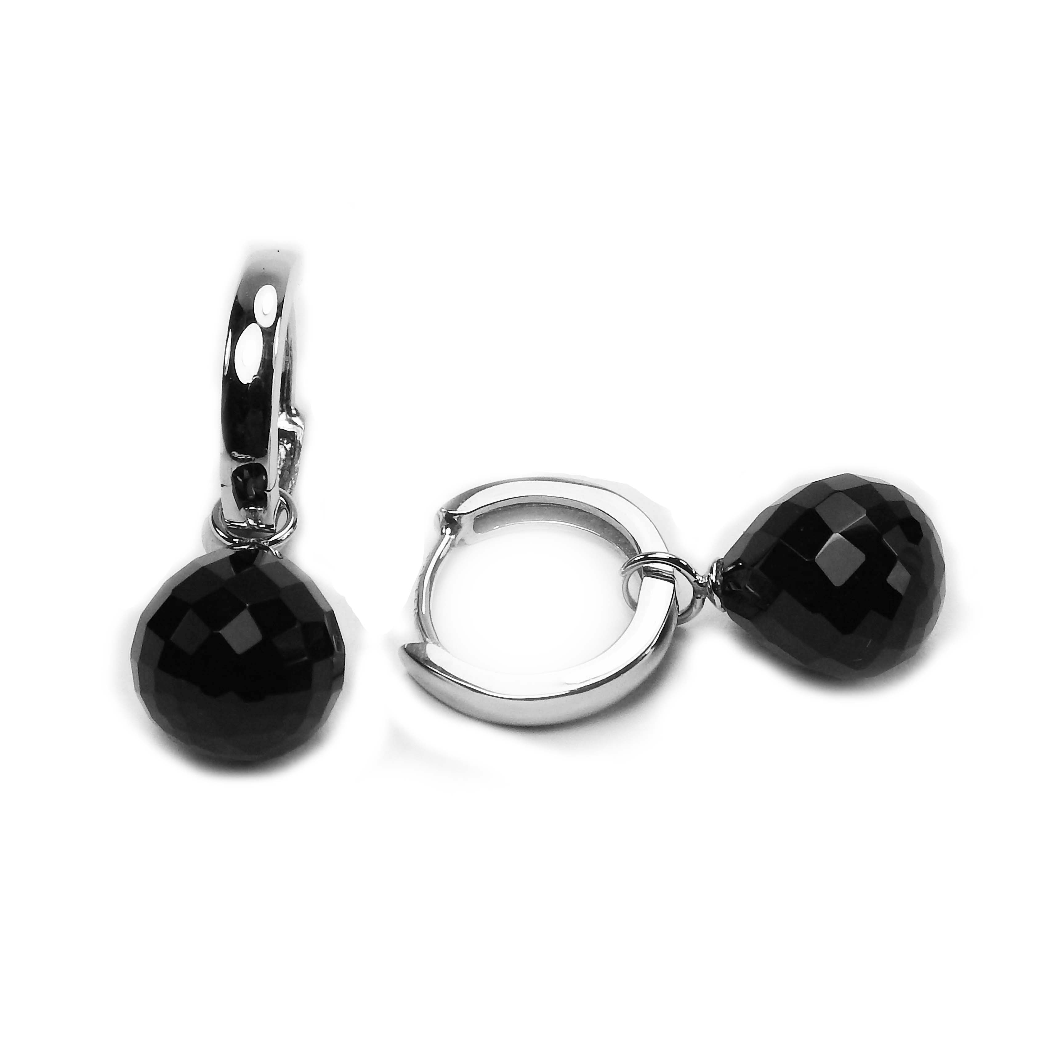 Einhänger für Creolen Onyx Weißgold 585/000