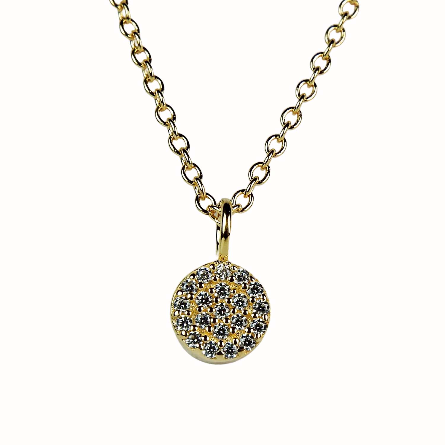 Ratius Halskette mit Zirkonia-Anhänger Sterlingsilber goldplattiert