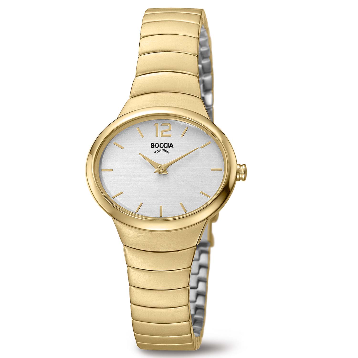 Boccia nickelfreie Damenuhr Quartz Titan goldplattiert