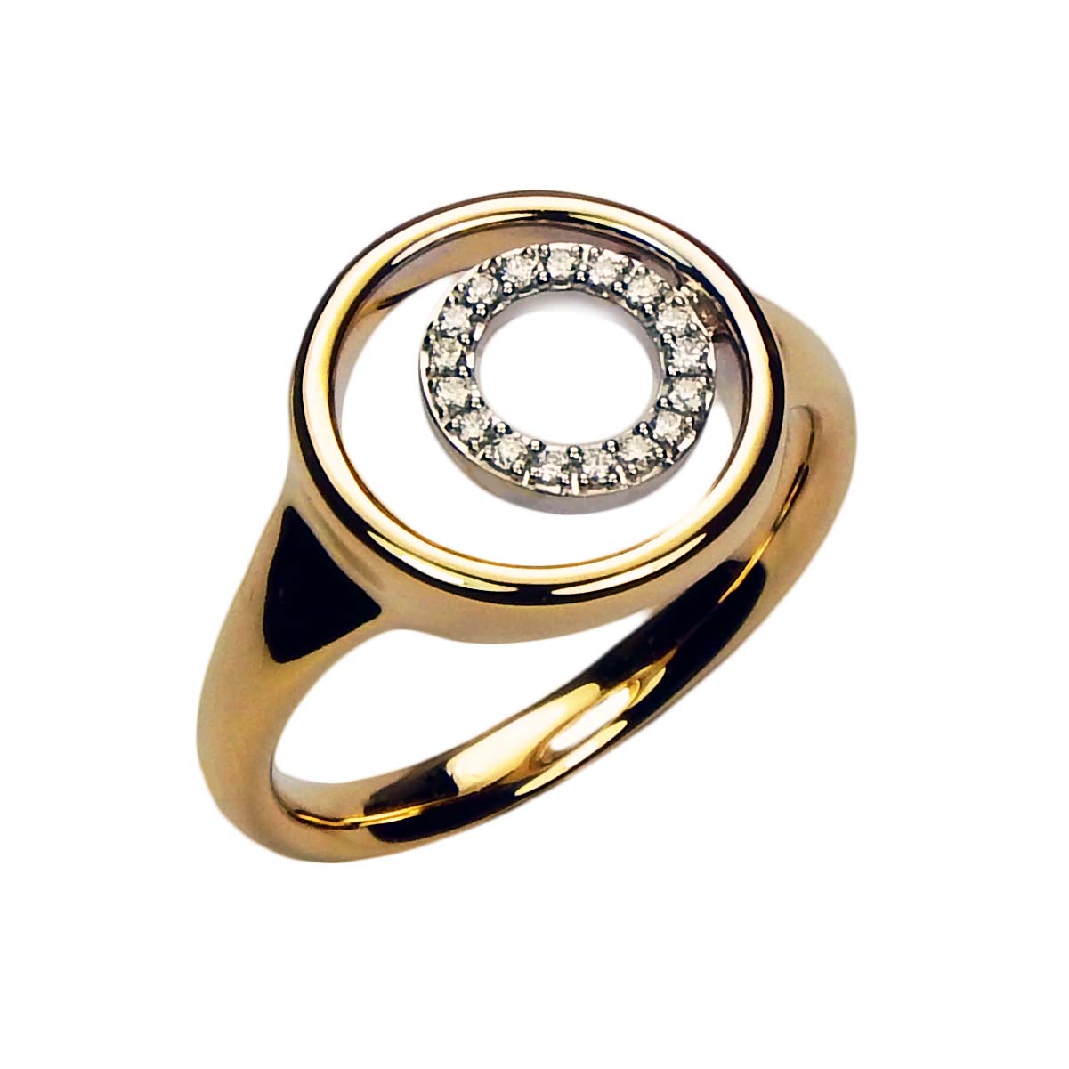 Quinn Brillantring Gold 585/000 Damenring mit Brillanten Gelbgold Weißgold