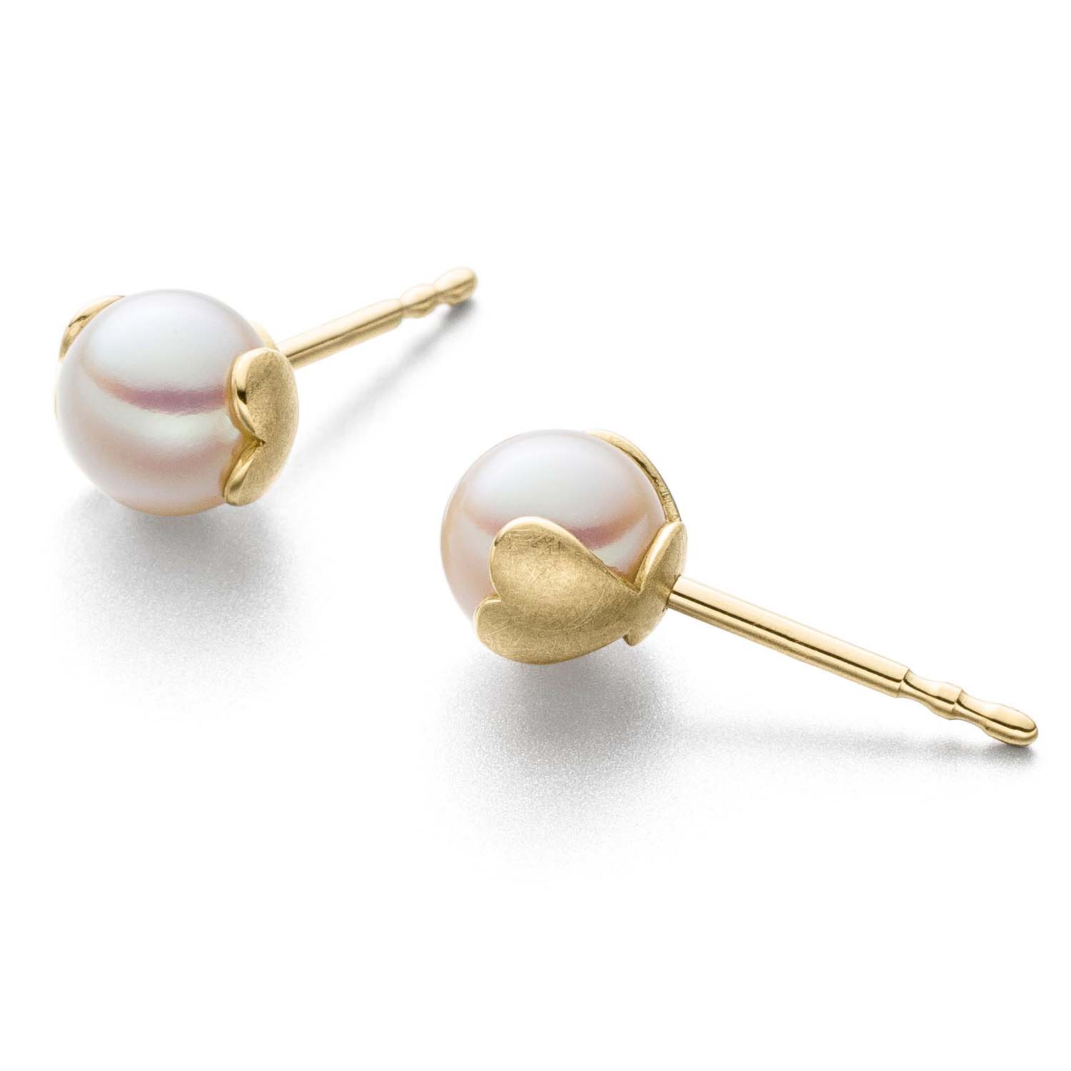 Eva Strepp Perlohrstecker Valentin Silber goldplattiert val-v-o